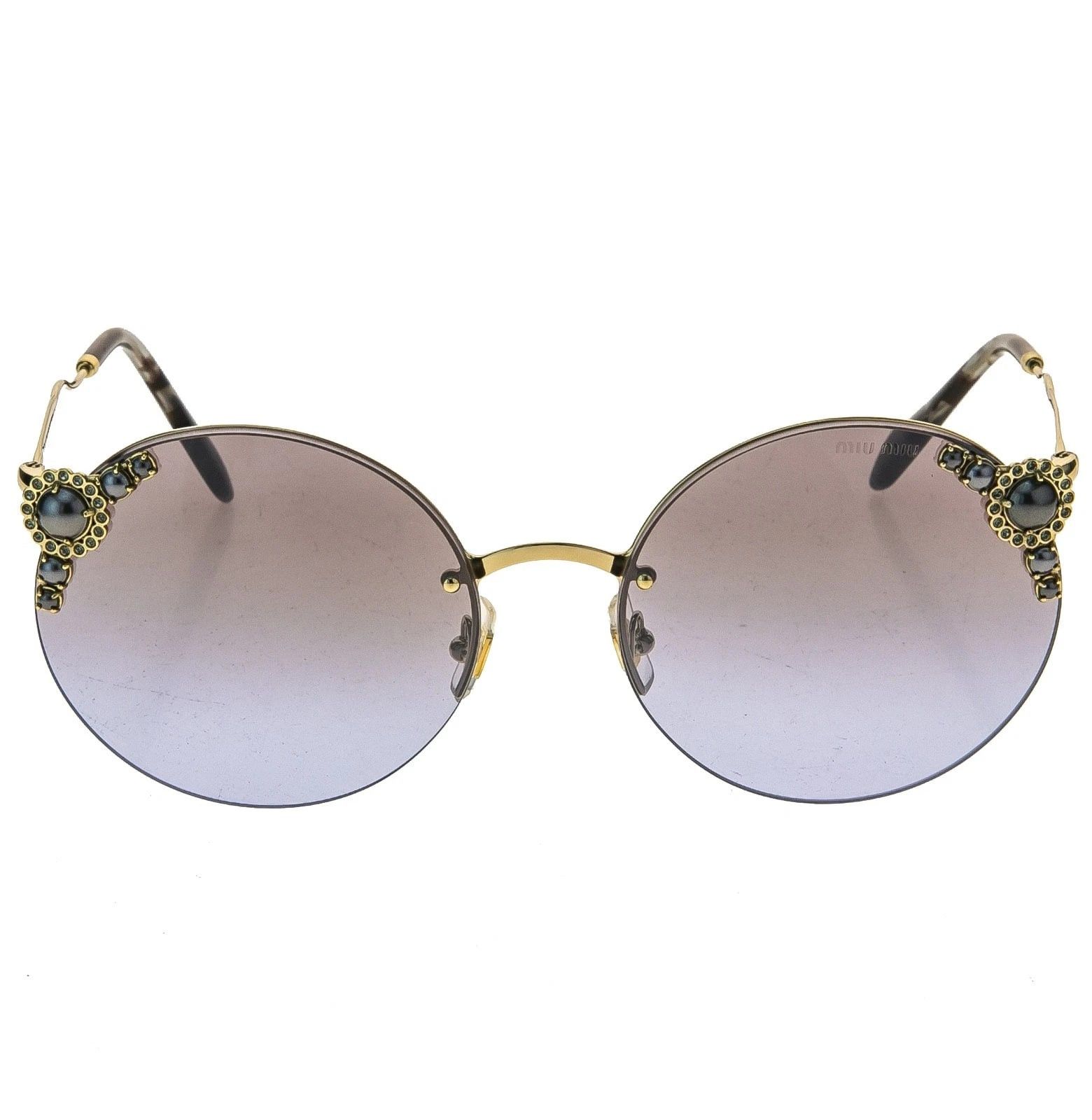 Miu Miu MIU MIU Mu52Ts Gold Crystal Pearl 52T Rimless Sunglasses Size ONE SIZE - 9 Thumbnail