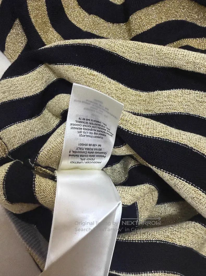 Fendi Fendi Gold Striped Knit Top - Black and Gold Stripes - Fau Size XS / US 0-2 / IT 36-38 - 7 Thumbnail