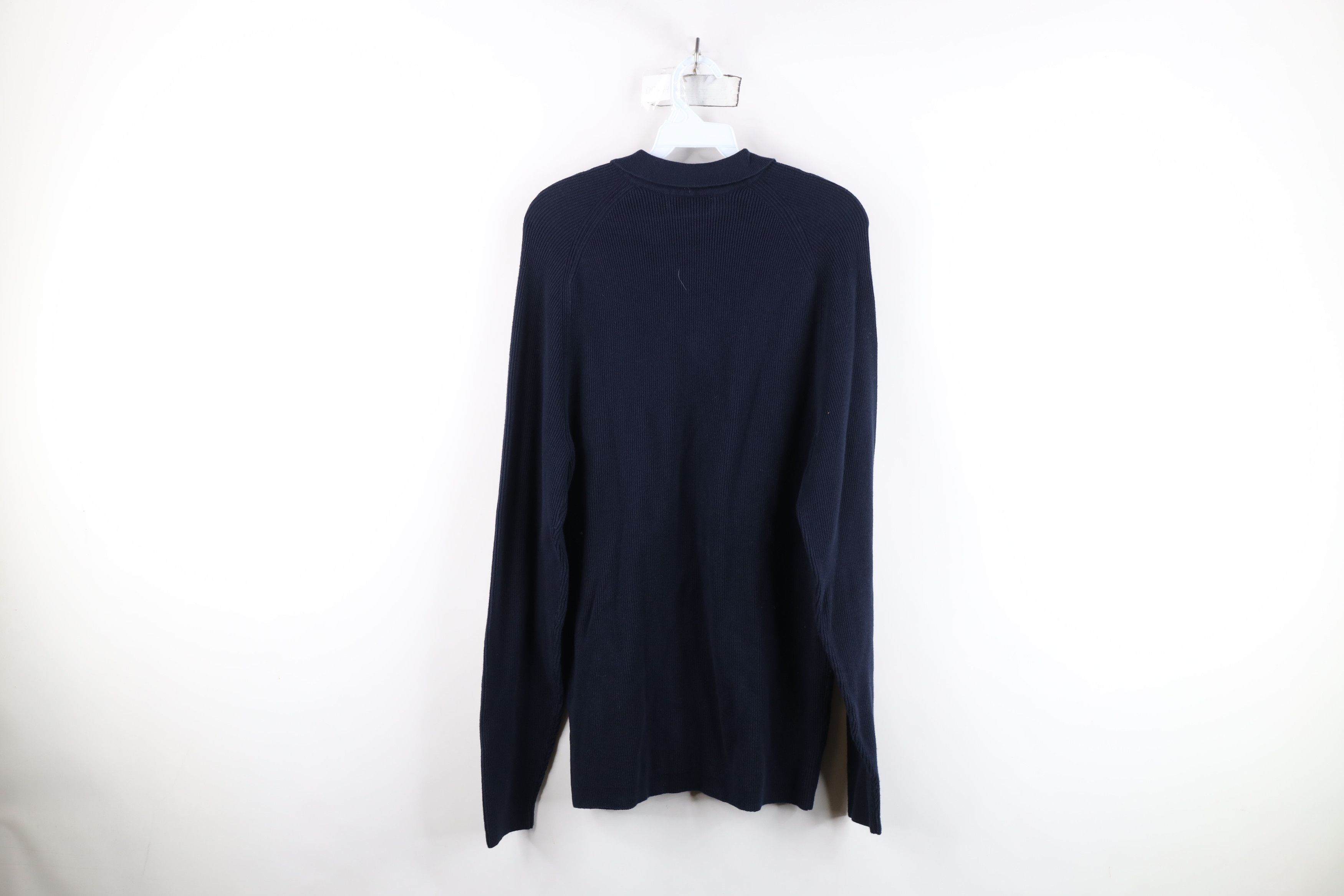 Eddie Bauer Vintage Eddie Bauer Ribbed Knit Collared Sweater Navy Blue Size XL / US 12-14 / IT 48-50 - 10 Thumbnail
