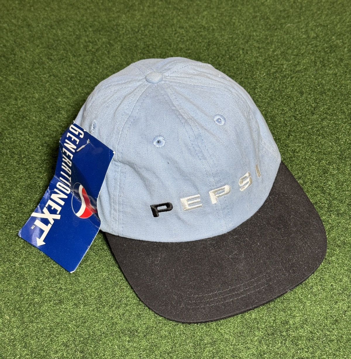 Pepsi × Vintage Vintage 90s Pepsi Cola Retro Baby Blue Snapback Cap Hat Size ONE SIZE - 1 Thumbnail