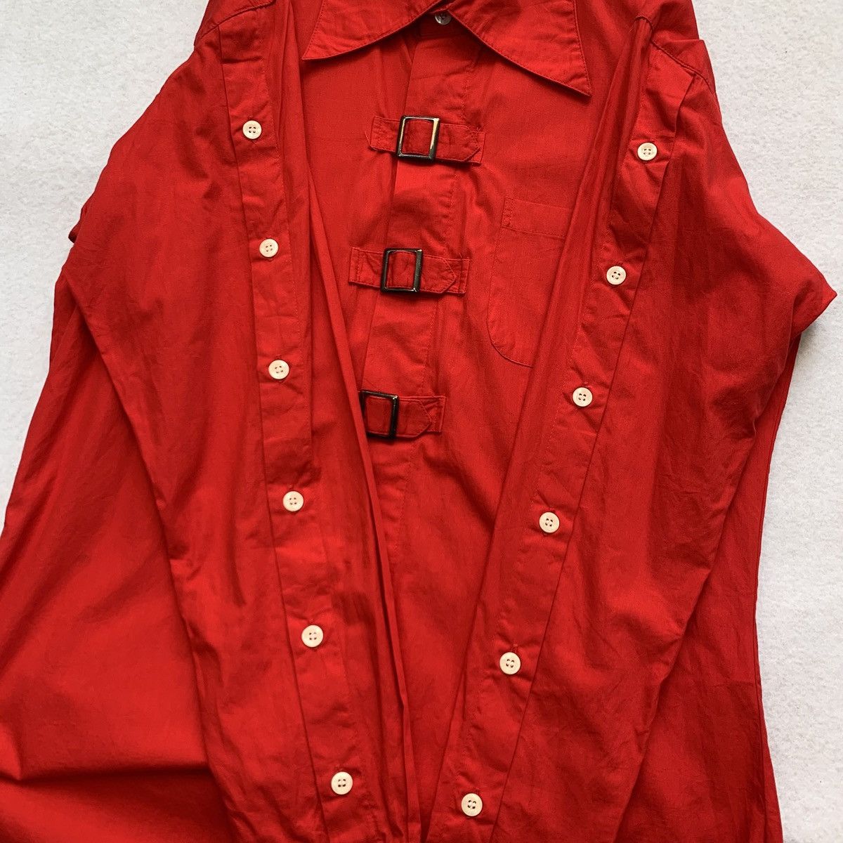 Japanese Brand 2000s Craysun Punk Bondage Side Sleeve Opened Button Shirt Size US M / EU 48-50 / 2 - 4 Thumbnail
