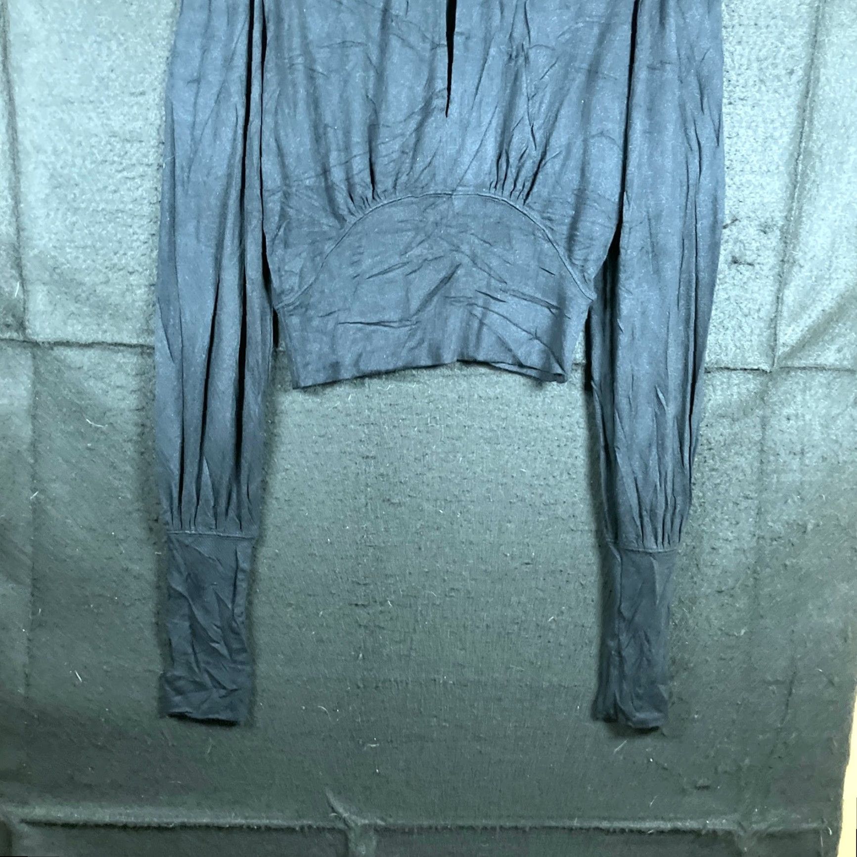 Free People We The Free Womens Shirt Black Mock Neck Keyhole Cropped Long Sleeve XS Size XS / US 0-2 / IT 36-38 - 3 Thumbnail