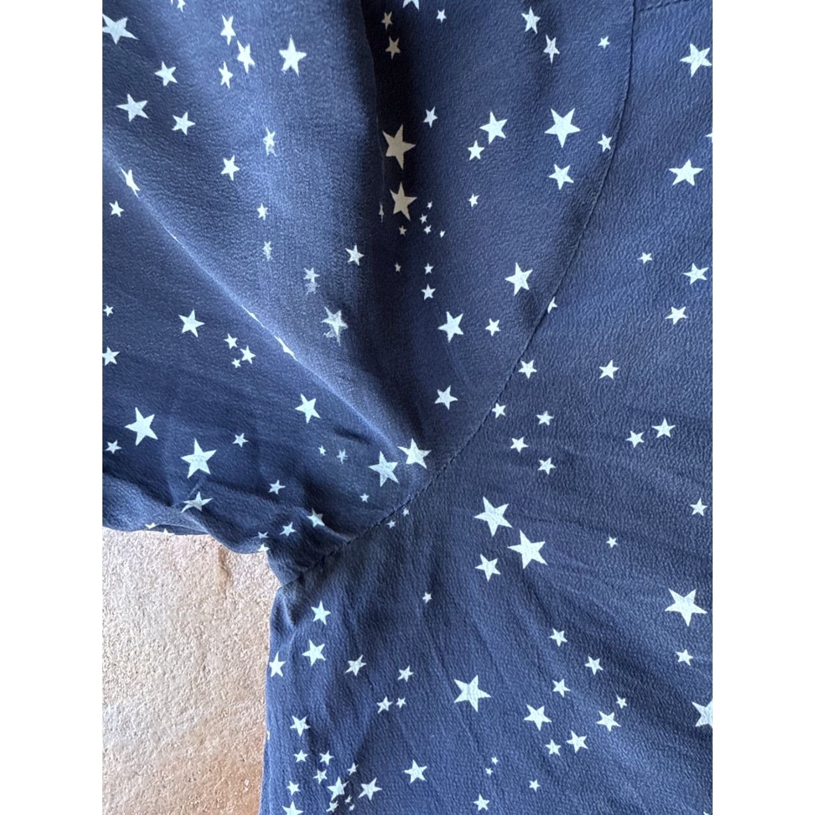 Vintage kate spade new york Silk Star Print Dress Women's 2XS Blue 3/4 Sleeve Knee Length Mini Casual Party/Cocktail Vintage No N/A Size XXS / US 00 / IT 34 - 4 Thumbnail