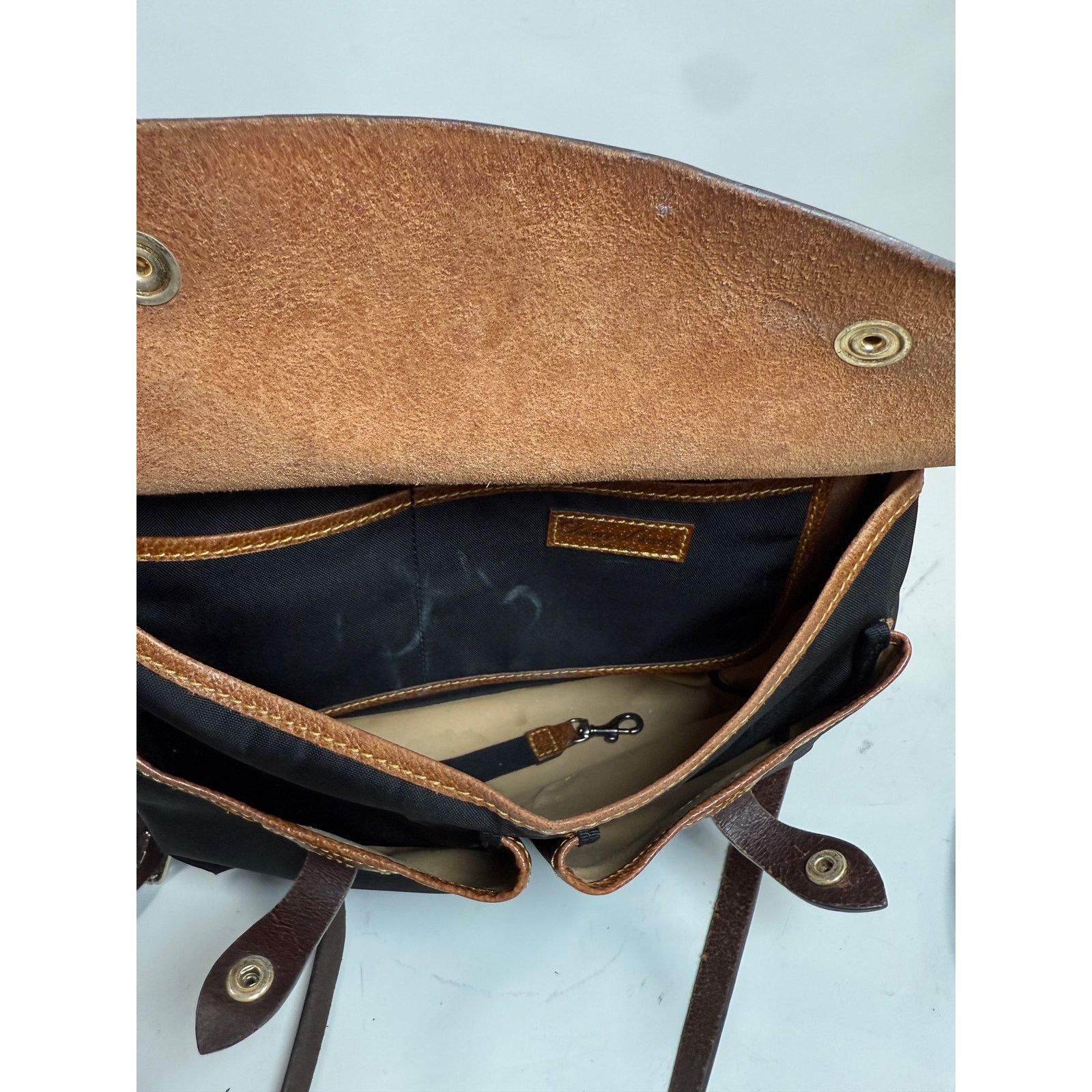 Dooney & Bourke Vintage Dooney Bourke Nylon Leather Saddlebag Messenger Bag Size ONE SIZE - 5 Thumbnail