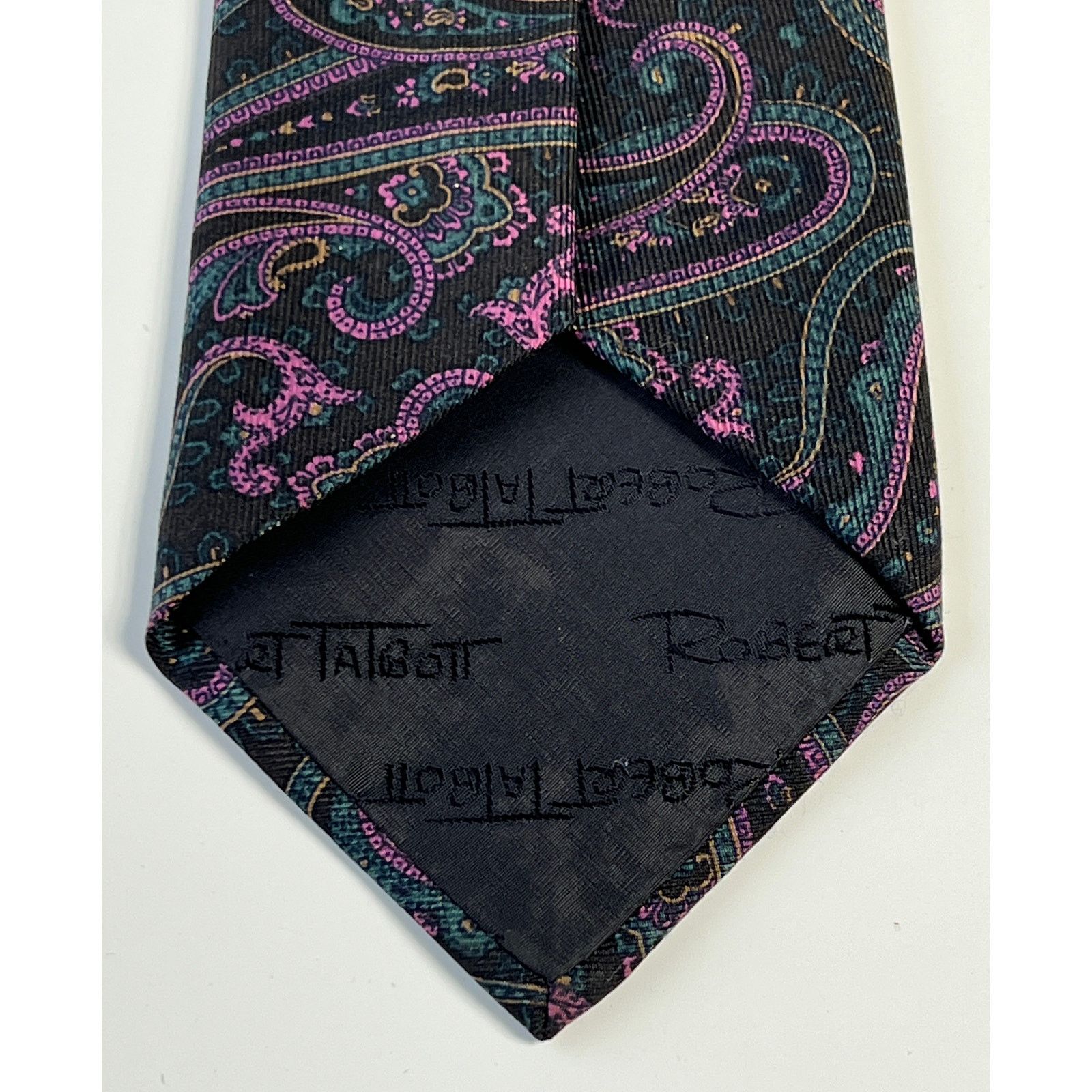 Robert Talbott Robert Talbott Men's Tie USA Made Black Paisley Silk Necktie Size ONE SIZE - 2 Thumbnail