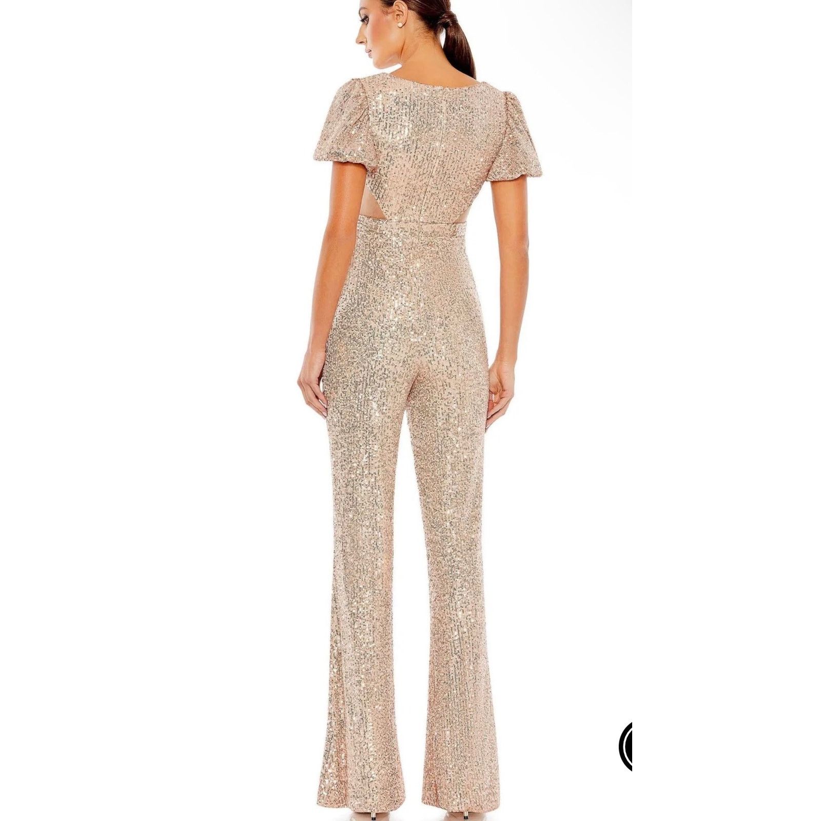 Mac Duggal Formal Short Puff Sleeve Jumpsuit Puff Sleeves Mac Duggal Size 25" / US 0 / IT 36 - 2 Thumbnail