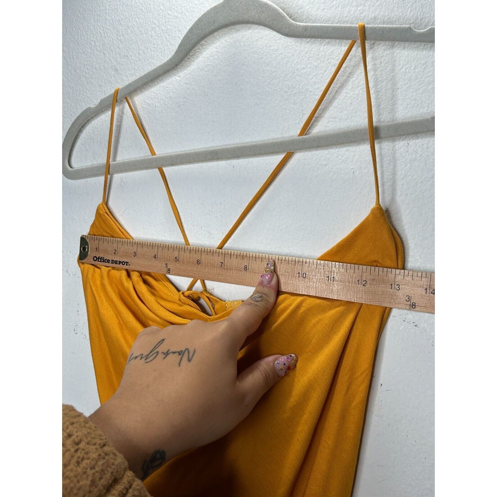 Bcbgmaxazria BCBGMAXAZRIA Orange Flame Drape Criss Cross Tie Back Top XS Size XS / US 0-2 / IT 36-38 - 9 Thumbnail