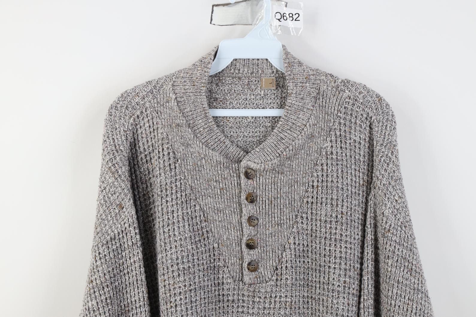 Vintage Vintage 90s Streetwear Thermal Commando Henley Sweater USA Size US L / EU 52-54 / 3 - 2 Thumbnail