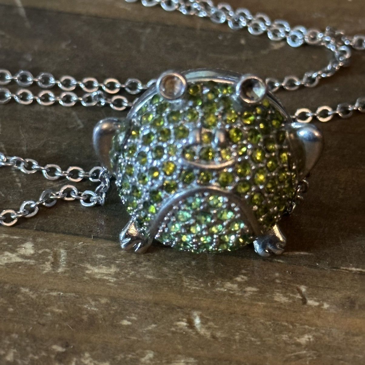 Other Silver tone paved fat silly frog pendant necklace Size ONE SIZE - 4 Thumbnail