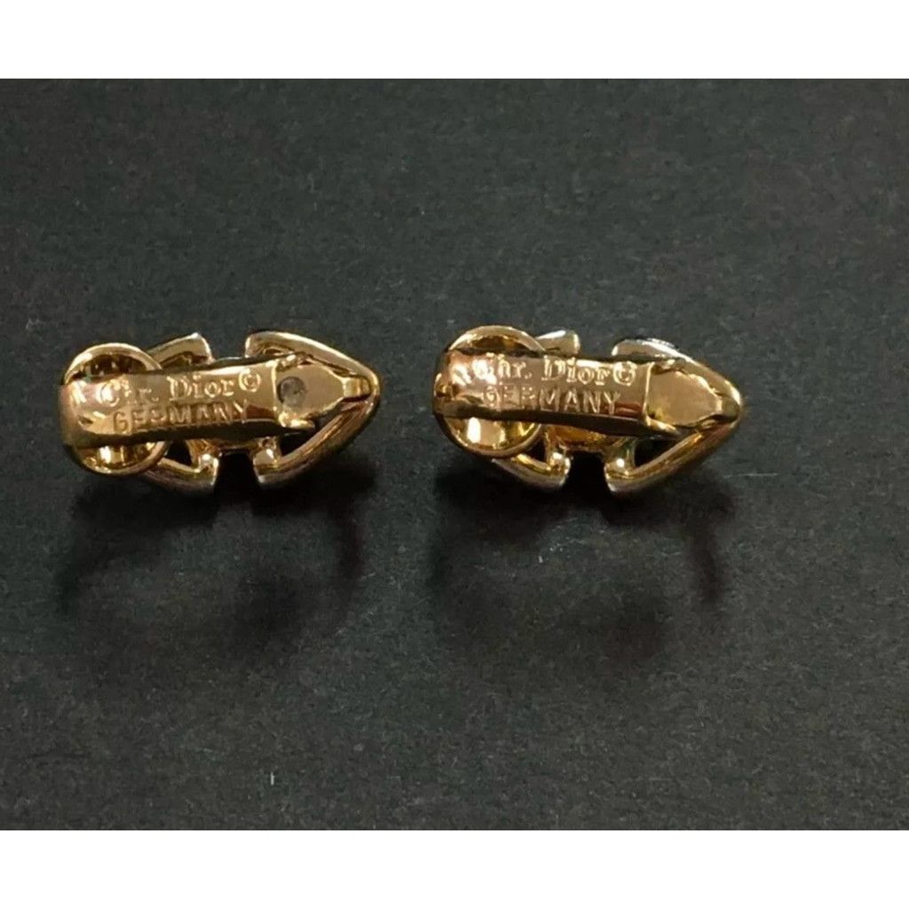Dior Christian Dior small gold and crystal clip earrings Size ONE SIZE - 5 Thumbnail