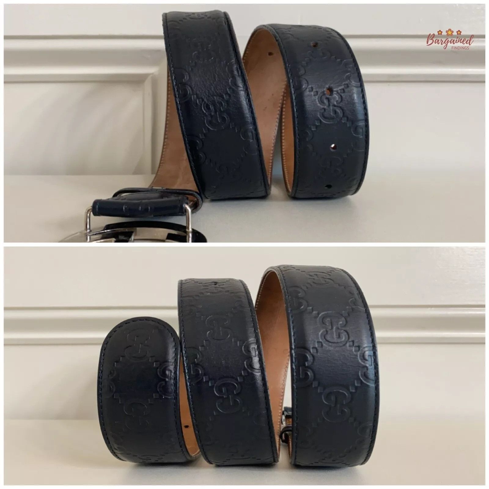 Gucci Gucci Guccissima Leather Silver Interlocking G Buckle Belt Size 32 - 4 Thumbnail