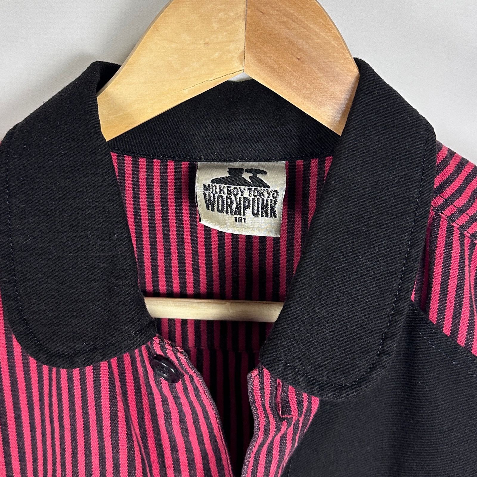 Japanese Brand Milkboy Tokyo Red Stripe Work Punk Bowling Shirt Size US S / EU 44-46 / 1 - 3 Thumbnail