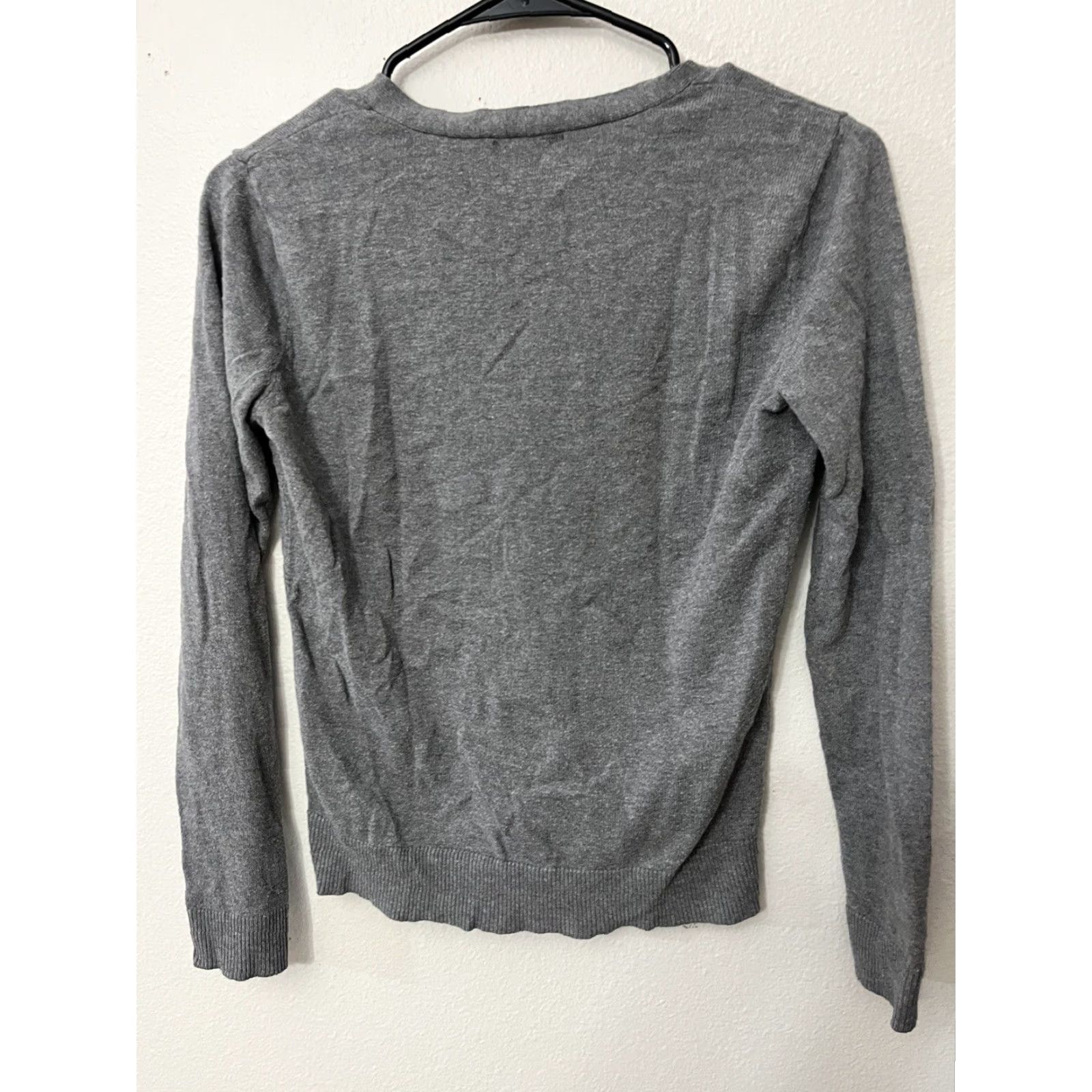 CO New York & Company Women's Cardigan, Size S, Gray, Button-Up, Solid, Regular Fit, 7th Avenue Design Studio Size S / US 4 / IT 40 - 2 Thumbnail