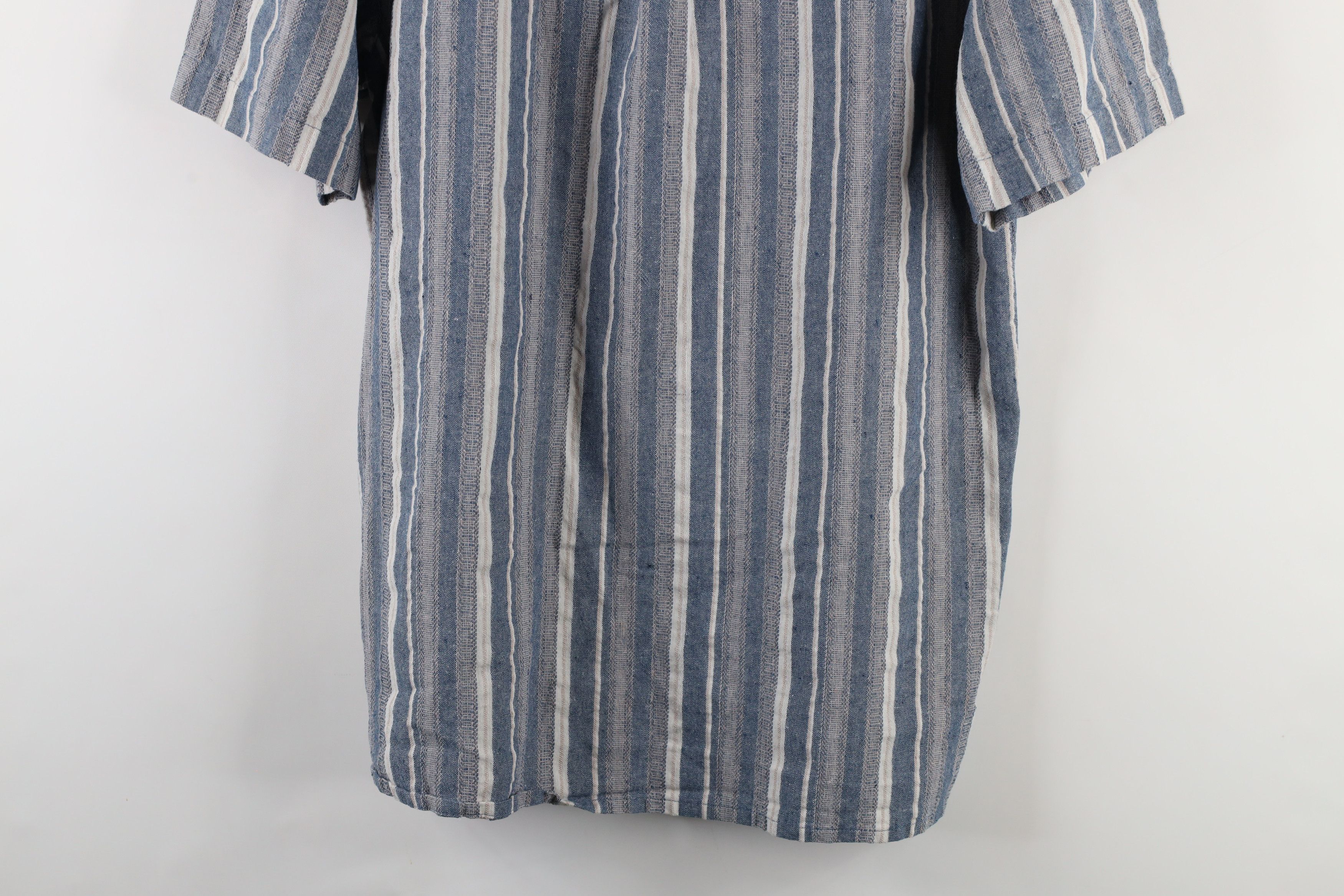 Vintage Vintage 90s Streetwear Linen Blend Camp Collar Button Shirt Size US L / EU 52-54 / 3 - 9 Thumbnail