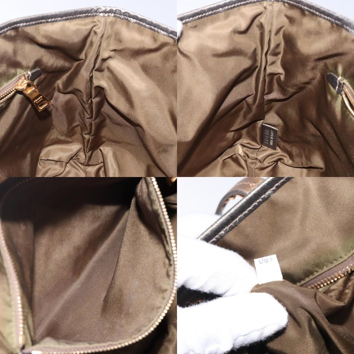 Prada PRADA Tote Bag Nylon Khaki Gold Size ONE SIZE - 12 Thumbnail
