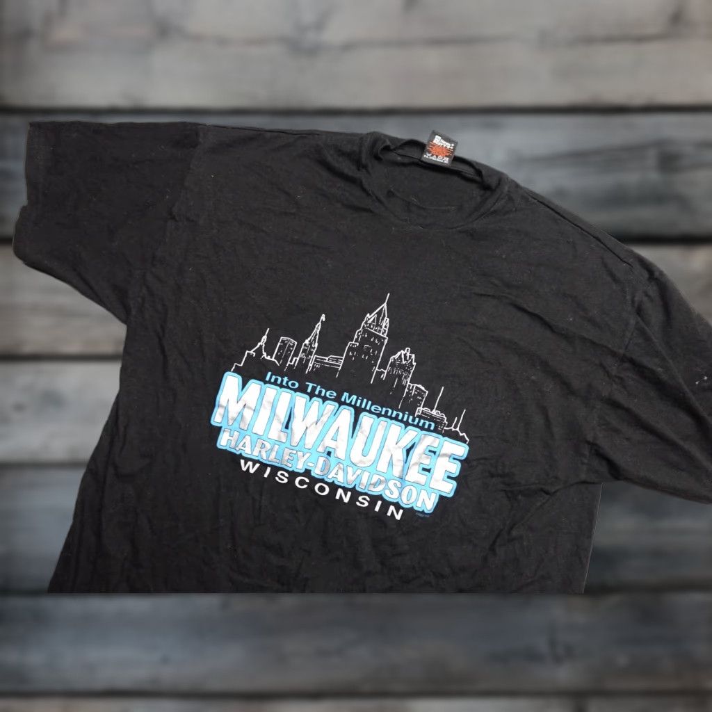 Harley Davidson VINTAGE Harley-Davidson Shirt Mens 2XL Black Milwaukee Dealer Made USA Biker Size US XXL / EU 58 / 5 - 1 Thumbnail