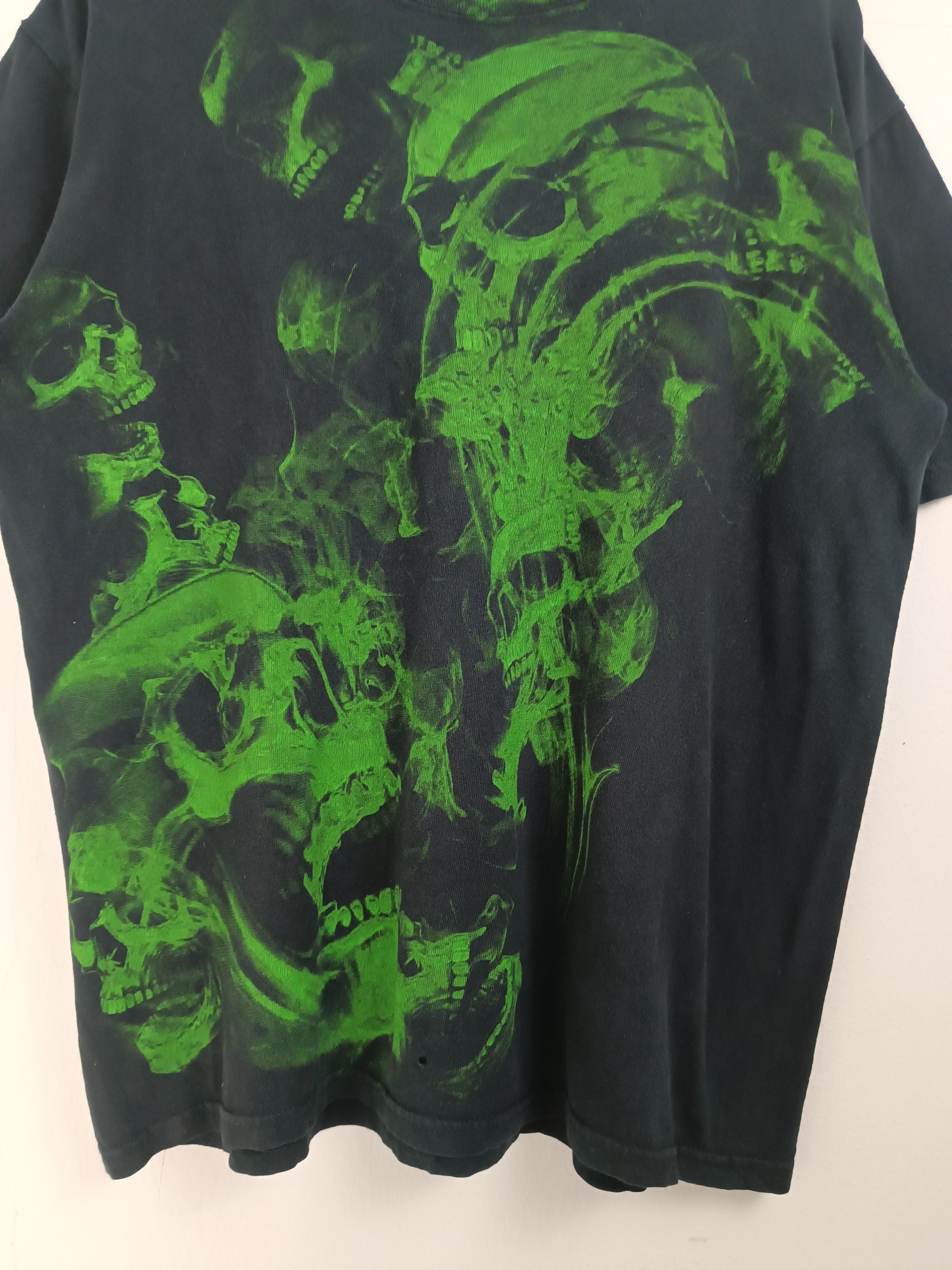 Affliction VINTAGE Y2K GREEN SMOKEY GOBLIN SKULL JNCO ED DIESEL PUNK Ts Size US L / EU 52-54 / 3 - 7 Thumbnail