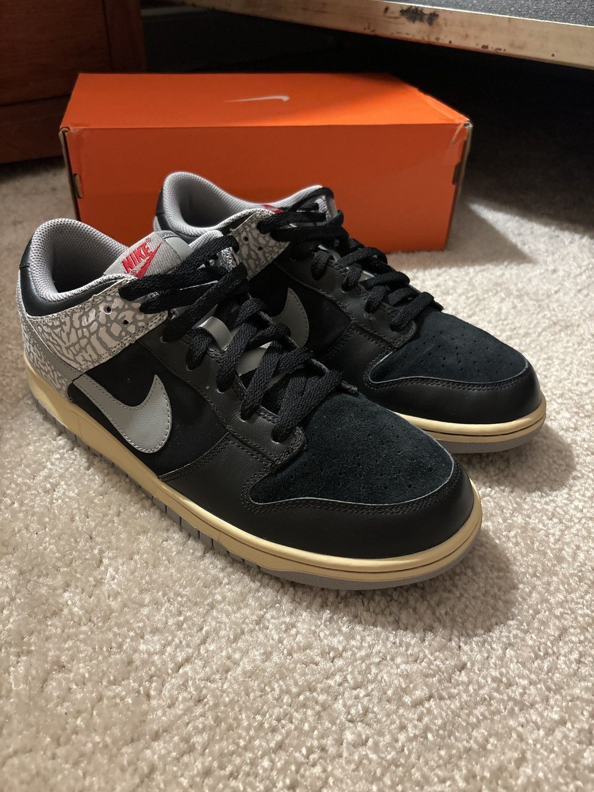 Nike Nike dunk low CL Jordan pack black cement | Grailed