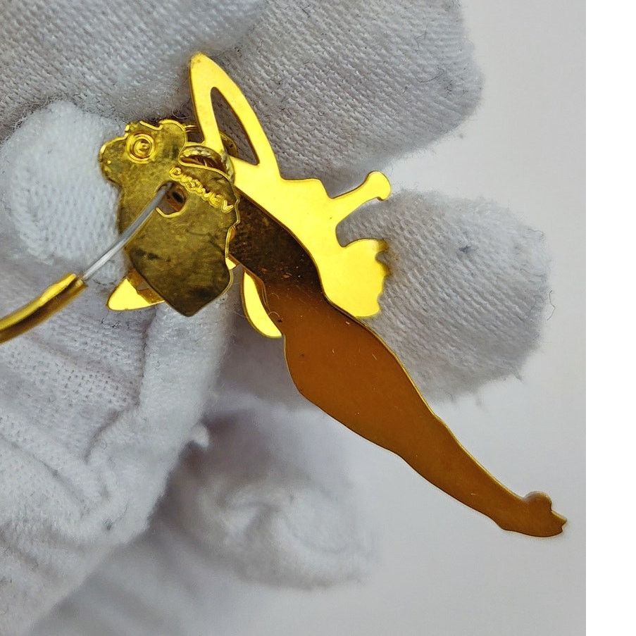 Disney Disney Signed Gold Tone Tinkerbell Dangle Earrings Size ONE SIZE - 9 Thumbnail