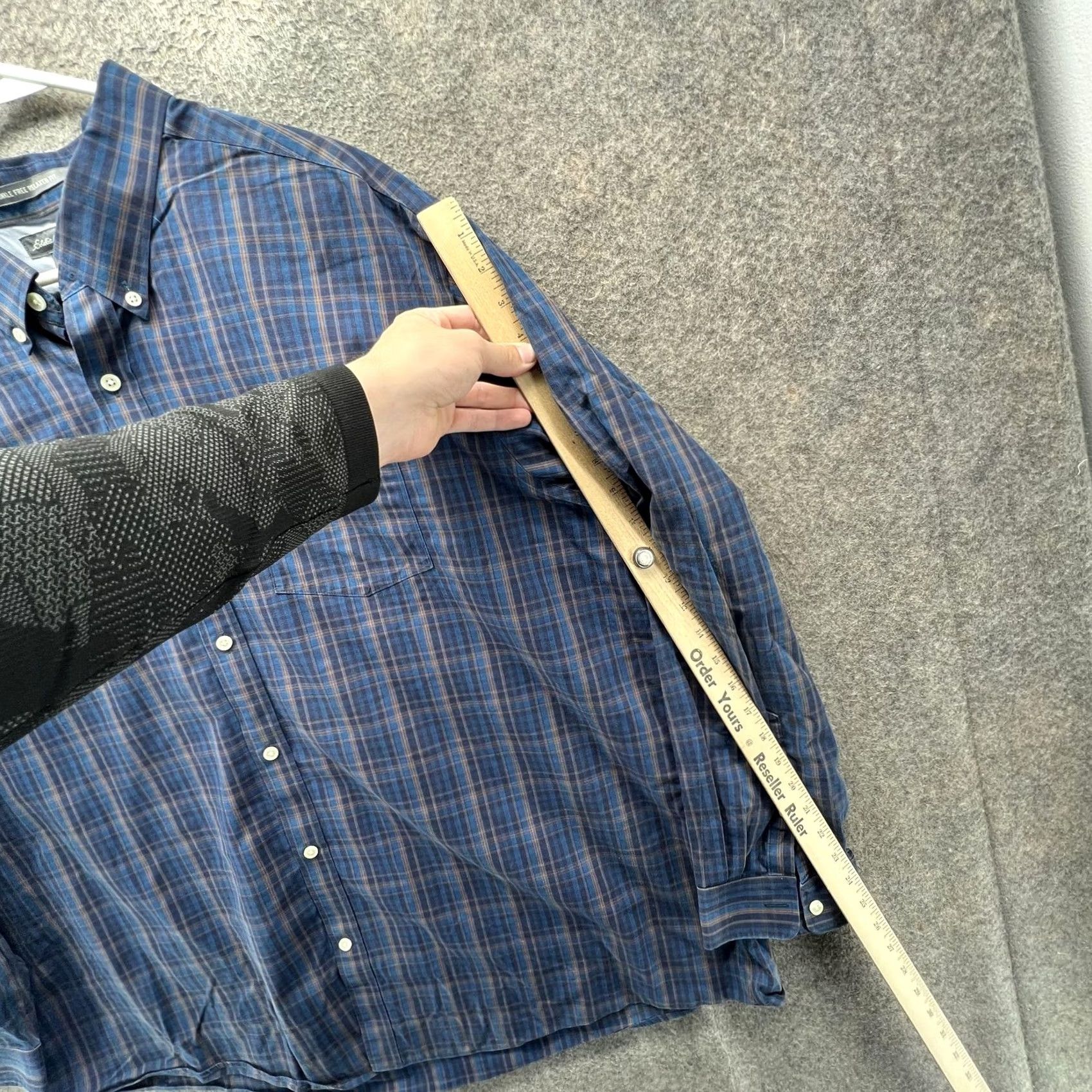 Eddie Bauer Eddie Bauer Shirt Mens 3XL Blue Plaid Long Sleeve Wrinkle Free Relaxed Fit Size US XXL / EU 58 / 5 - 4 Thumbnail