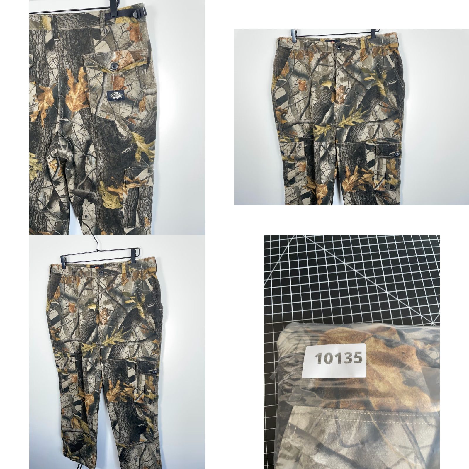 Dickies Dickies Cargo Pants Men's 38 x 30.5 Green Camouflage Cargo Pocket Straight Rise High Waist Regular 90s Army Workwear Button Zip Adult Mens Size US 39 - 9 Thumbnail