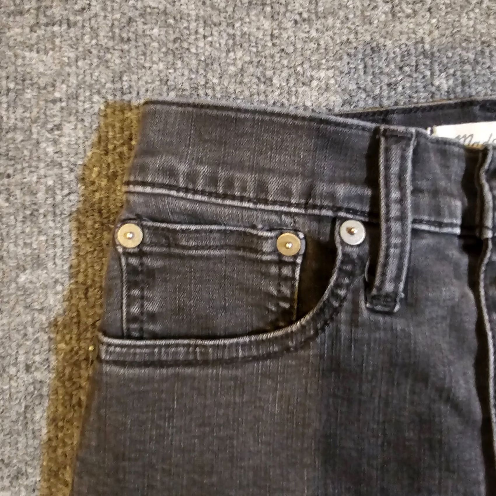 Madewell Madewell Jeans Womens 24 Petite Black Button Fly Demi Boot Stretch Casual Basic Size 42" / US 20 - 3 Thumbnail