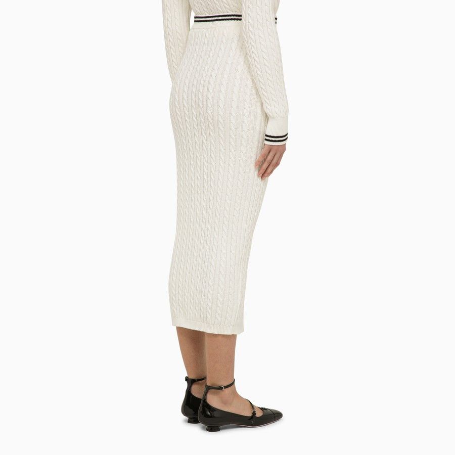 Alessandra Rich o1d2blof0724 Midi Skirts in White Size 28" / US 6 / IT 42 - 4 Thumbnail
