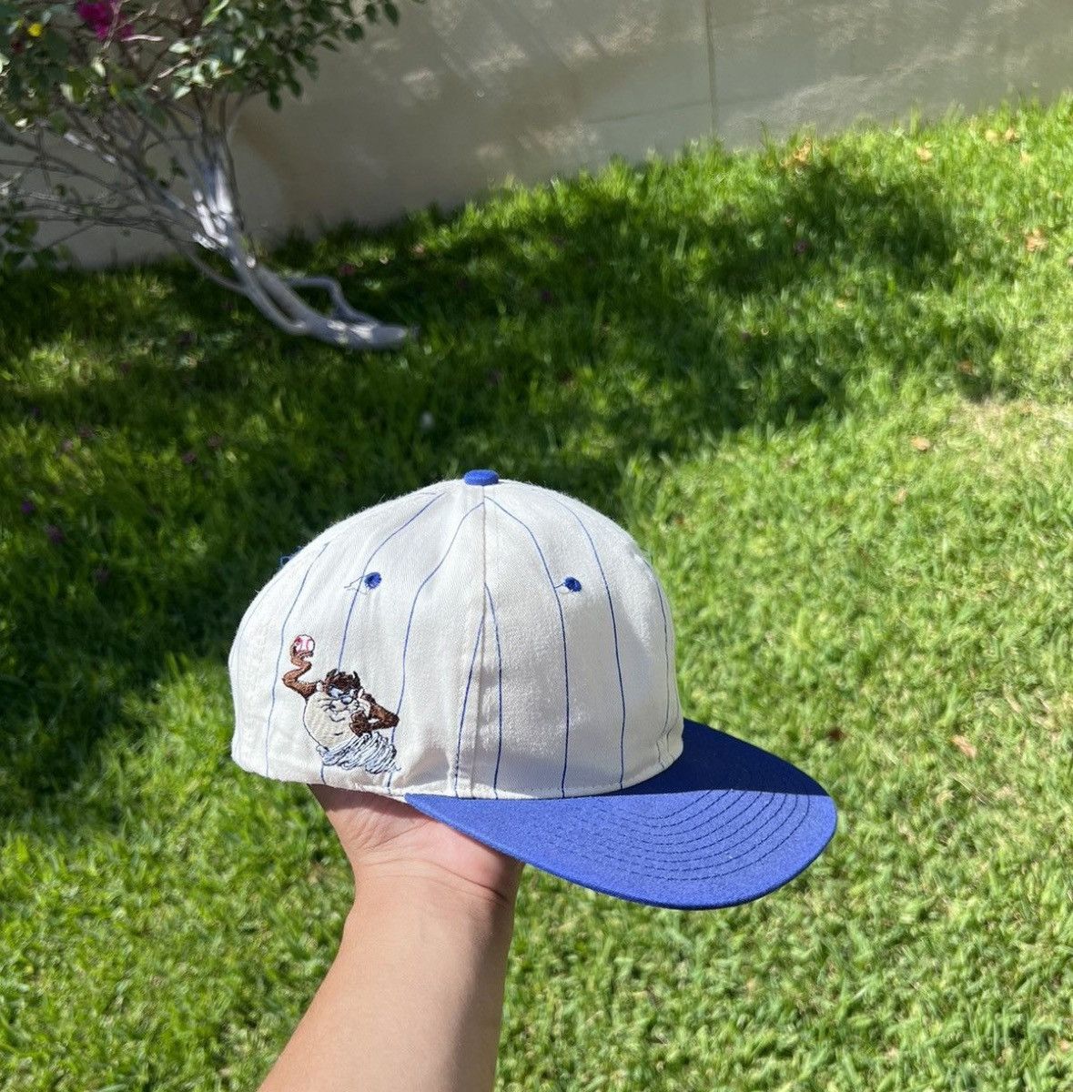 Vintage Vintage 90s Loony Tunes Taz Striped SnapBack Hat. Size ONE SIZE - 1 Thumbnail