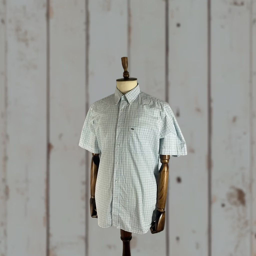 Lacoste Lacoste Button-Down Shirt Mens 44 Blue & White Gingham Pattern Regular-Fit Shirt Size US XXL / EU 58 / 5 - 1 Thumbnail
