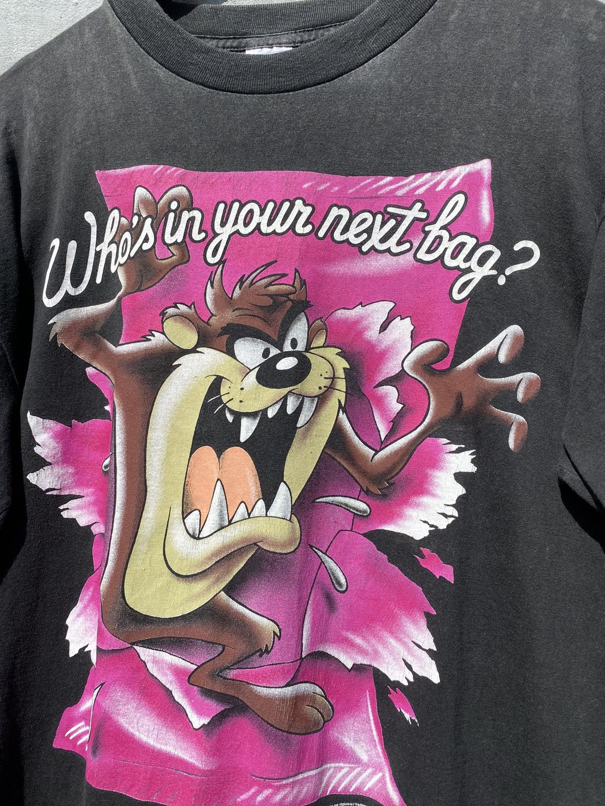 Anime × Vintage Vintage 1993 LOONEY TUNES Space Jam Taz Faded Tee Size US XL / EU 56 / 4 - 3 Thumbnail
