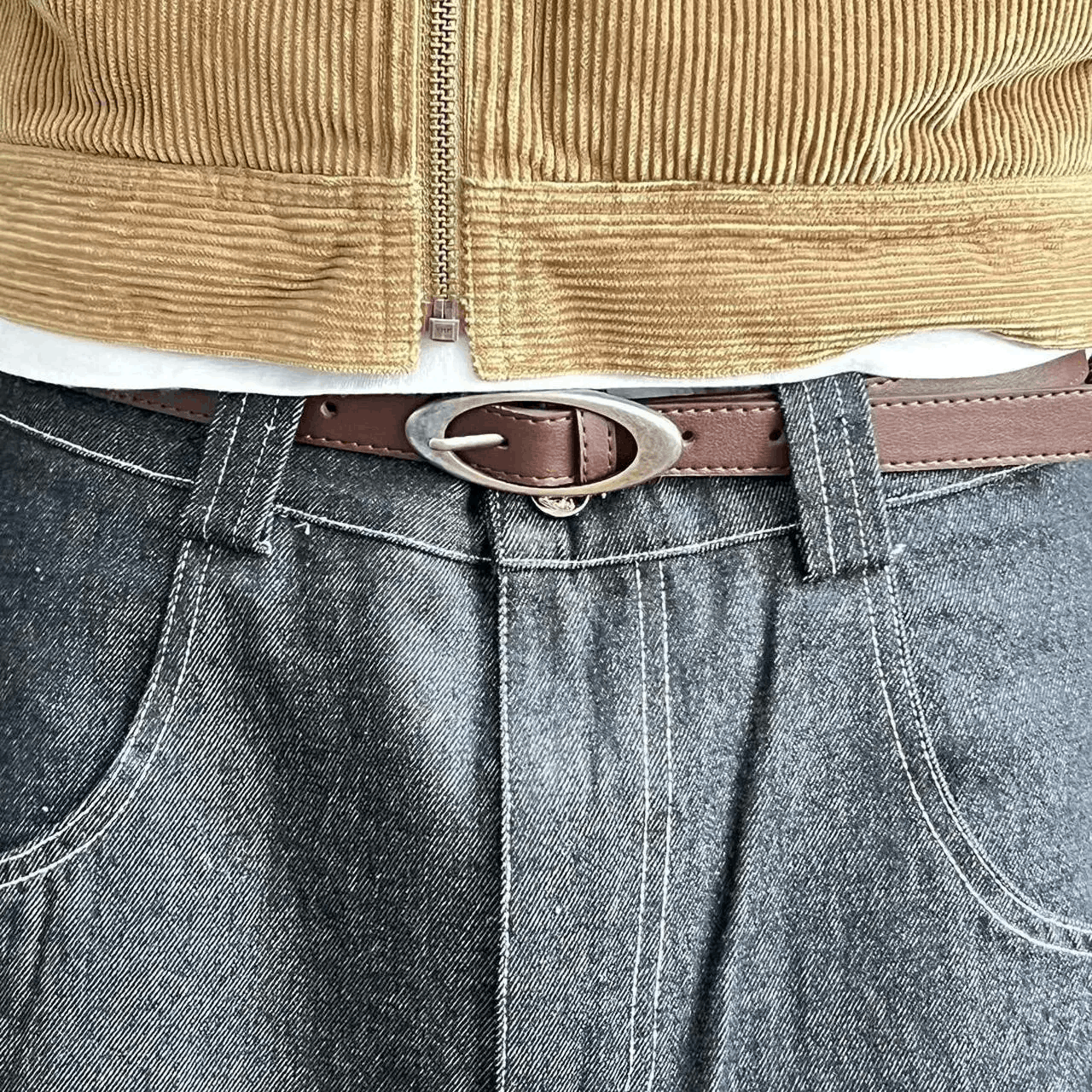 Other vintage brown American Western simple designer oval belt Size ONE SIZE - 2 Thumbnail