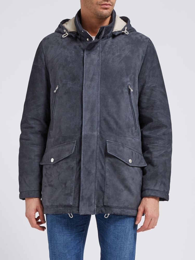 Brunello Cucinelli o1w1db10924 Padded Leather Jacket in Blue Size US XL / EU 56 / 4 - 1 Preview