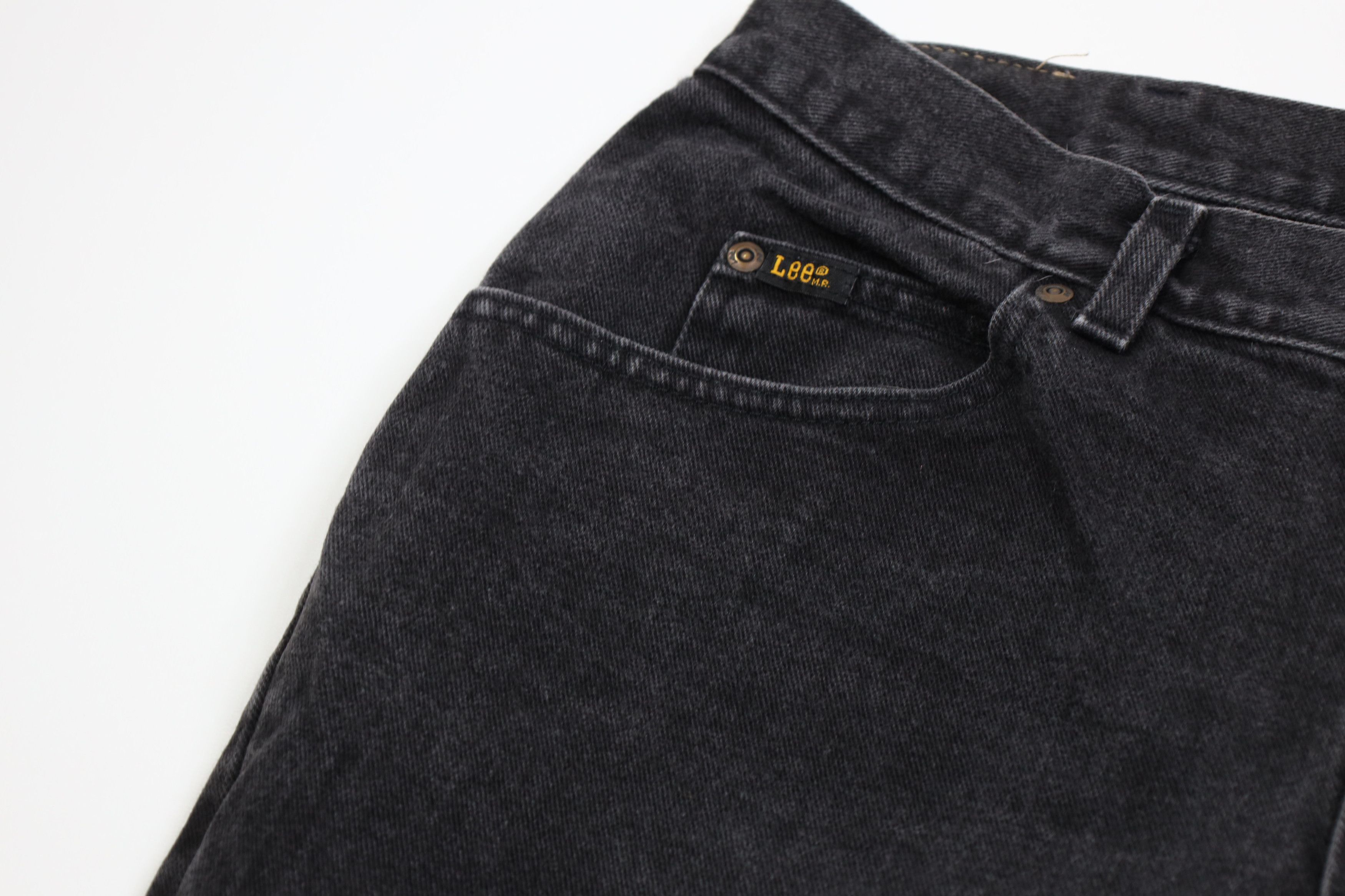 Lee Vintage 90s Lee Faded Straight Leg Denim Jeans Black Cotton Size US 34 / EU 50 - 6 Thumbnail