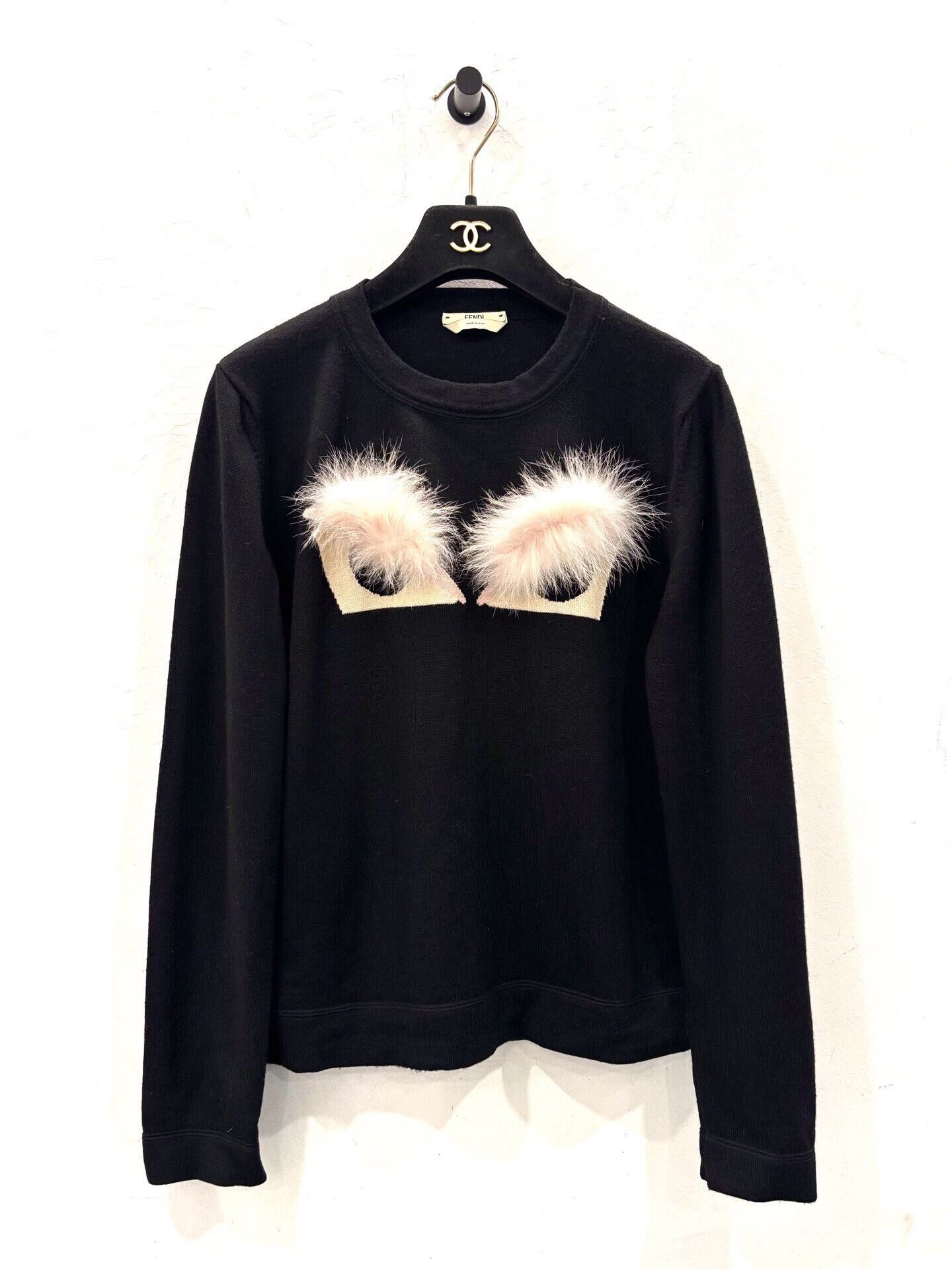 Fendi Fendi Monster Fur Ball Logo Wool Sweater Size S / US 4 / IT 40 - 1 Thumbnail