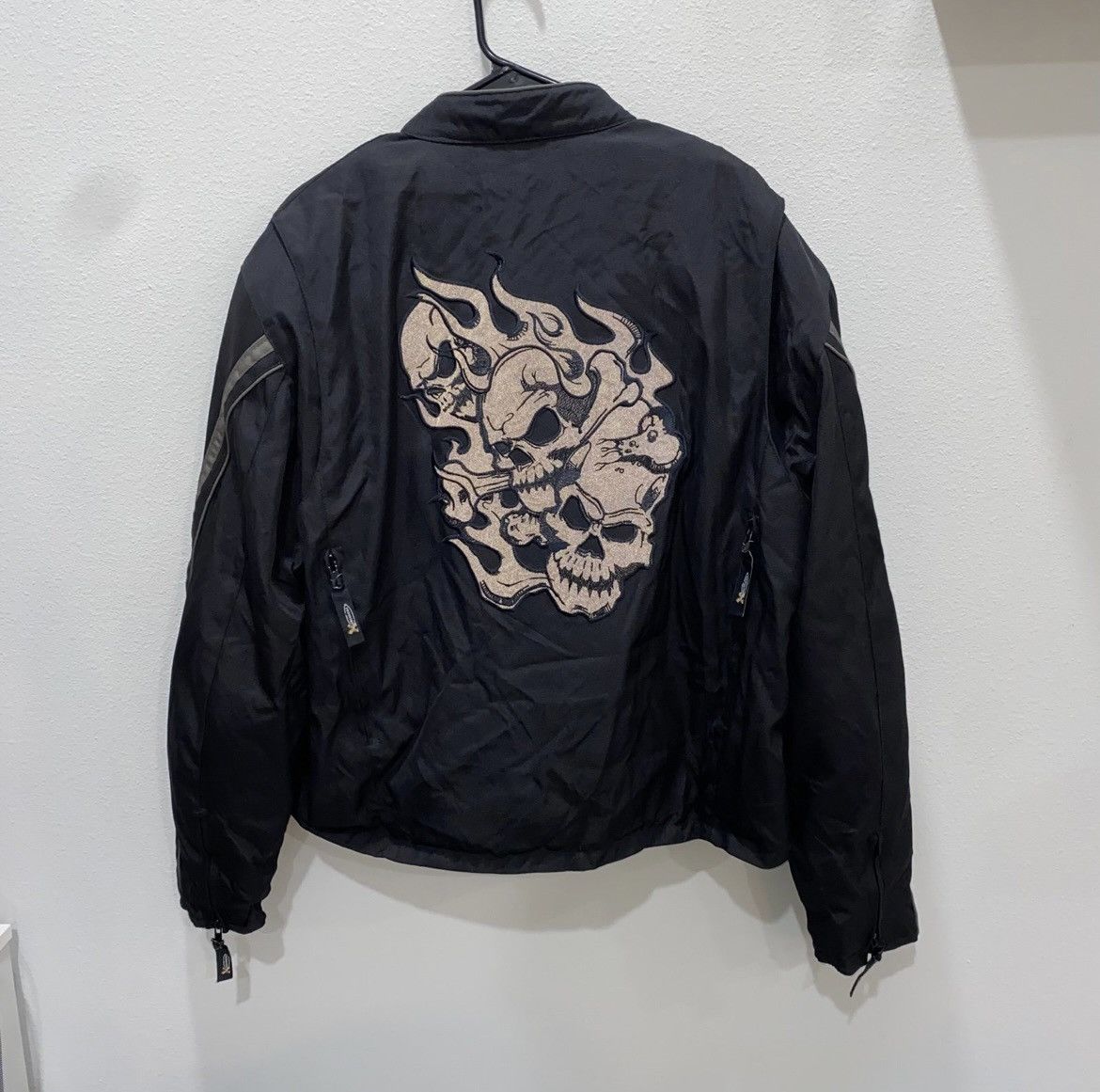 Xelement Y2K Grunge Reflective Skulls Motorcycle Xelement Jacket Size US XL / EU 56 / 4 - 1 Thumbnail