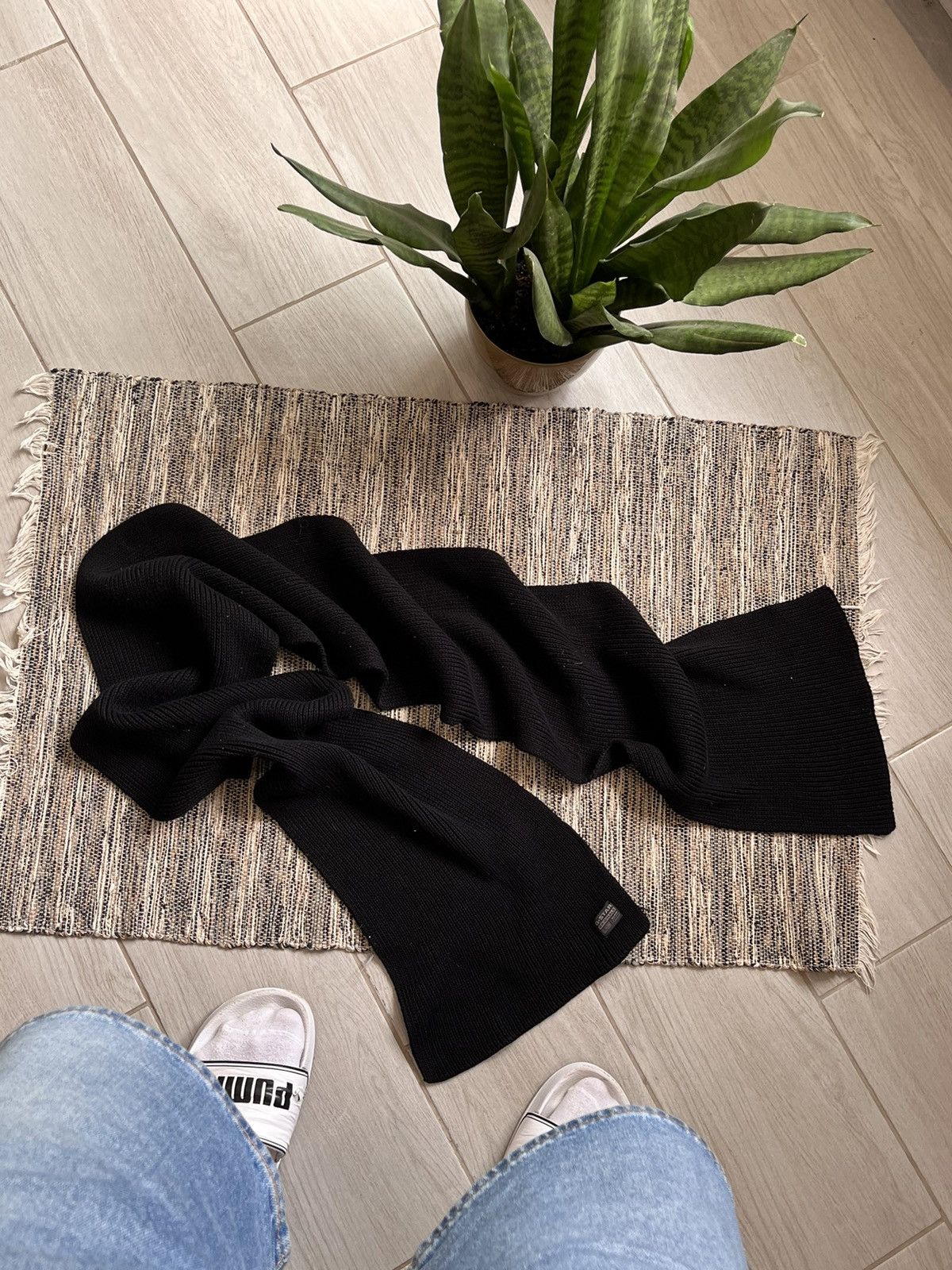 G-Star × Vintage G-Star RAW Scarf black knitted warm long Size ONE SIZE - 1 Thumbnail