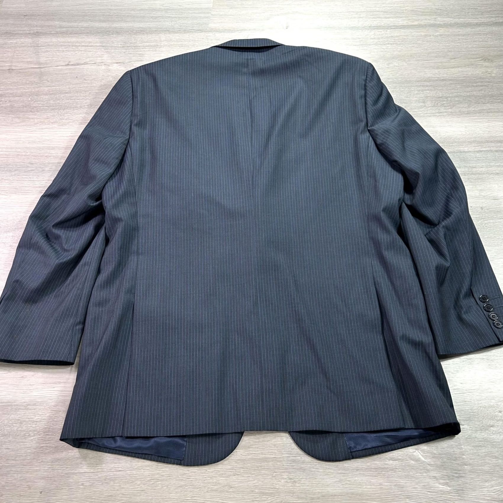 Pronto Uomo VINTAGE? No. Pronto Uomo Signature Blazer Mens 46R Navy Pinstripe Made in Italy Super 110s Size 46R - 2 Thumbnail