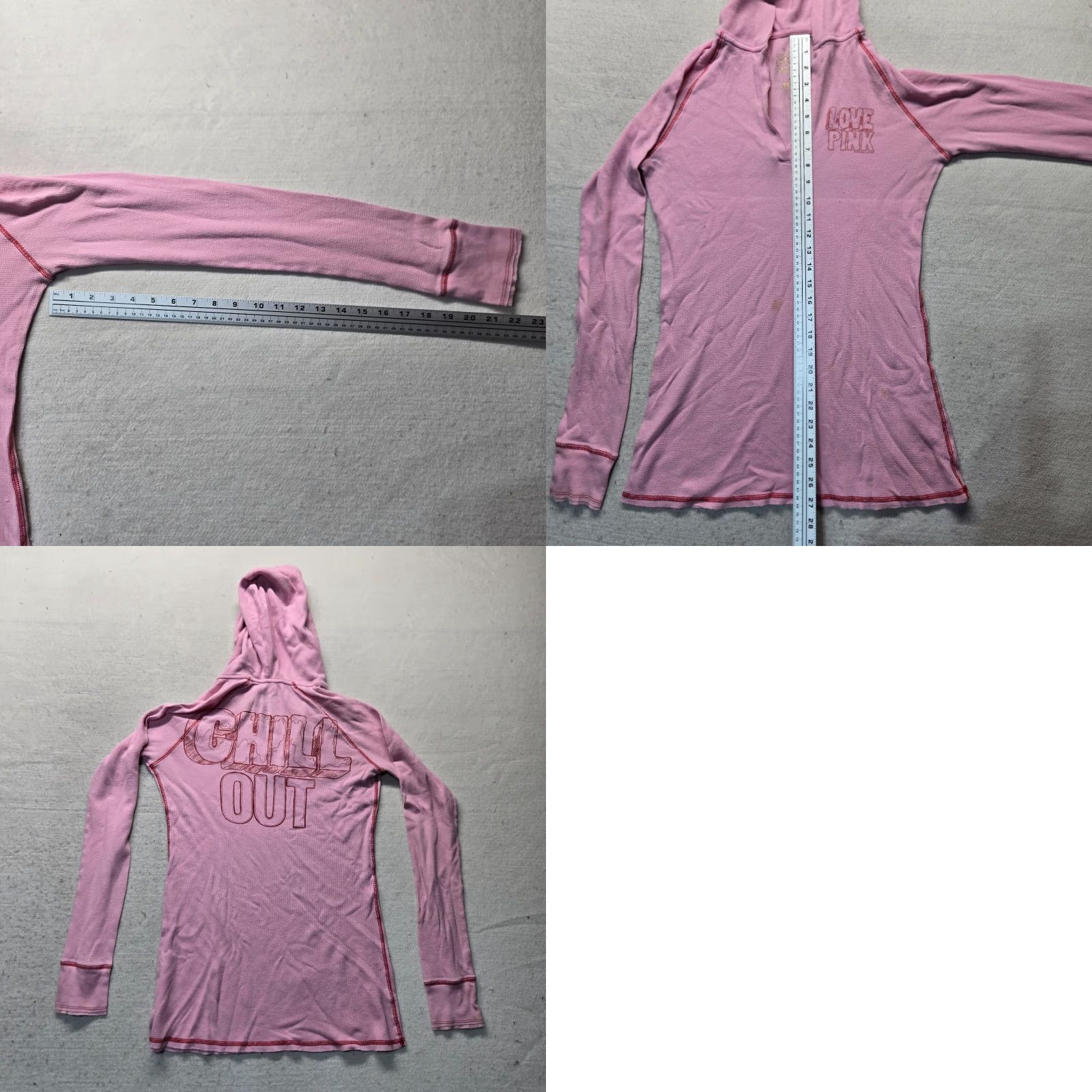 Pinko Pink Hoodie Women's Small S Lightweight Waffle Knit Pullover Sweater Chill Out Casual Activewear PINK Fabric Cotton Blend 55% Cotton 45% Polyester Size S / US 4 / IT 40 - 8 Thumbnail