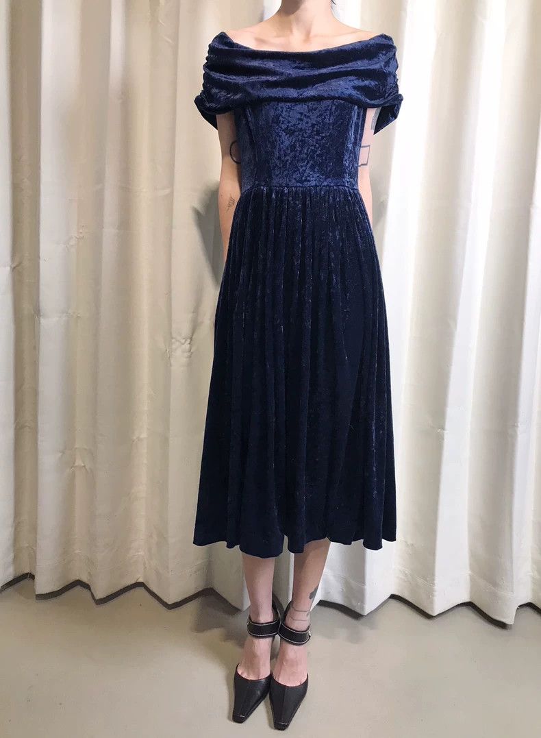 Kenzo Kenzo Used sapphire velvet velvet dress Size XS / US 0-2 / IT 36-38 - 2 Thumbnail