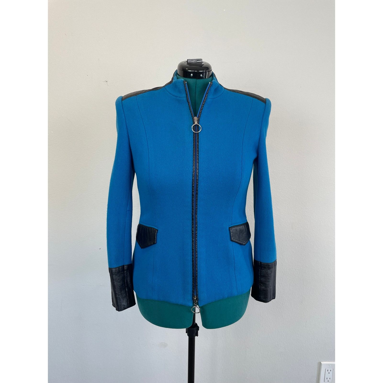 Other Adrienne Winkelmann Blue Structured Jacket, Size 10 Size M / US 6-8 / IT 42-44 - 3 Thumbnail