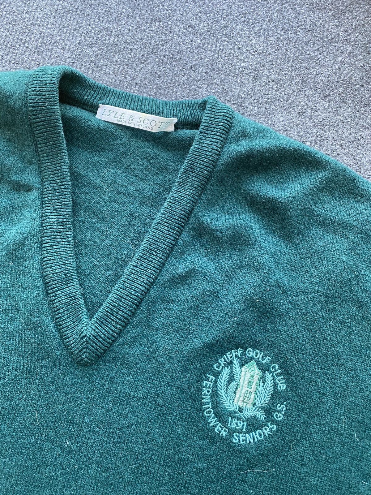 Lyle & Scott 🔥90s Lyle Scott Scotland crieff golf club v neck pullover Size US XL / EU 56 / 4 - 3 Thumbnail