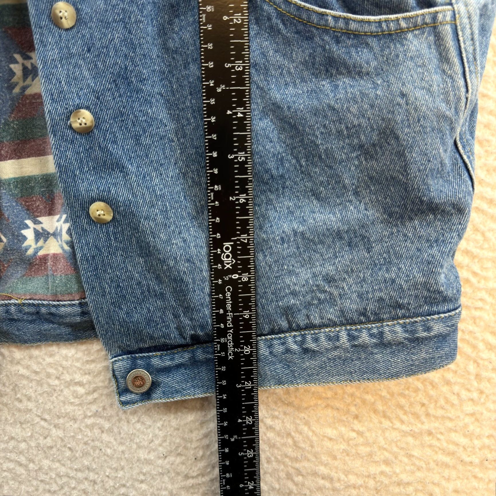 Native VINTAGE 90s Denim Vest Large Womens Western Southwestern Aztec Navajo Native Vest denim blue Miss Juli Vintage Size L / US 10 / IT 46 - 7 Thumbnail
