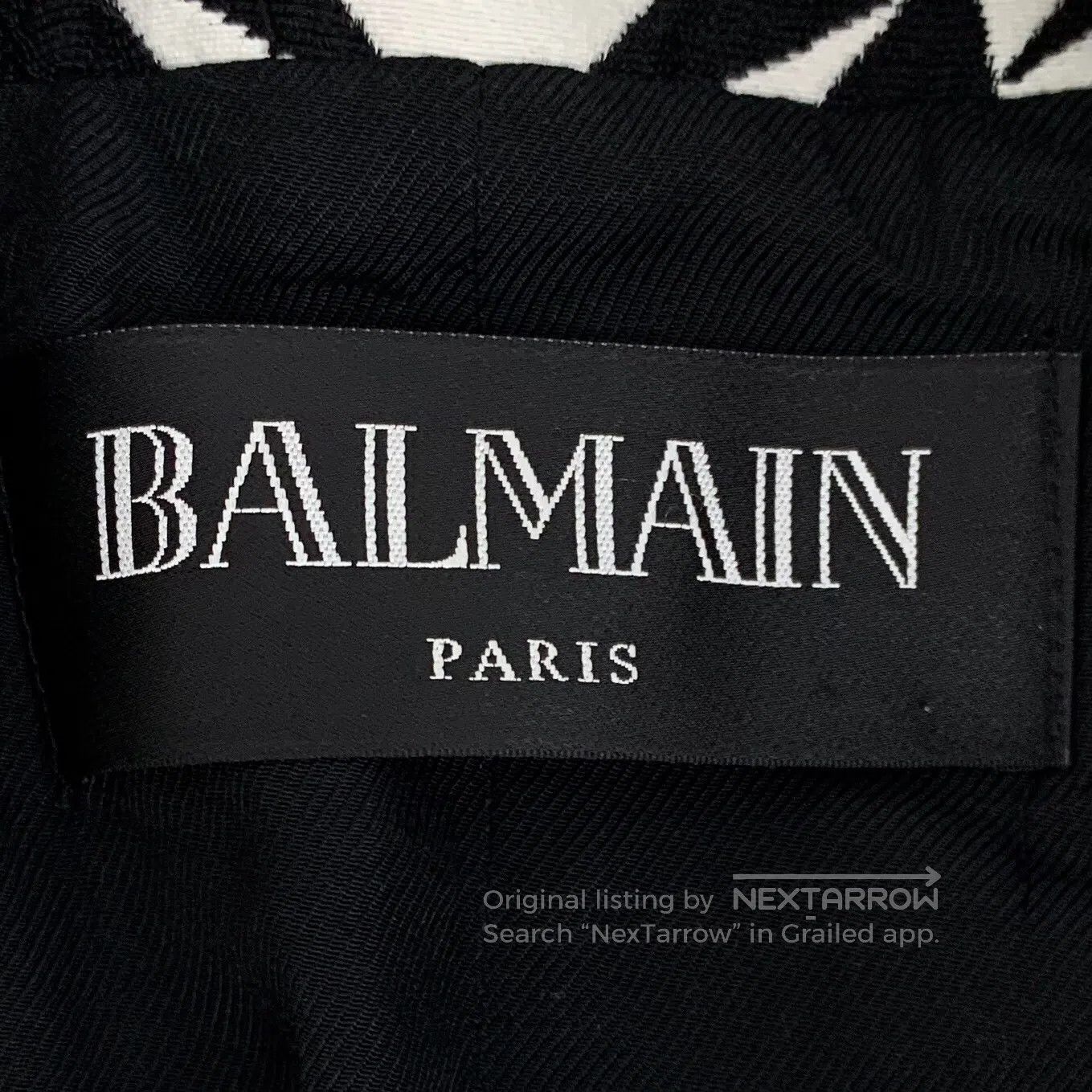 Balmain BALMAIN Black and white plaid geometric pattern printed co Size US XXS / EU 40 - 5 Thumbnail
