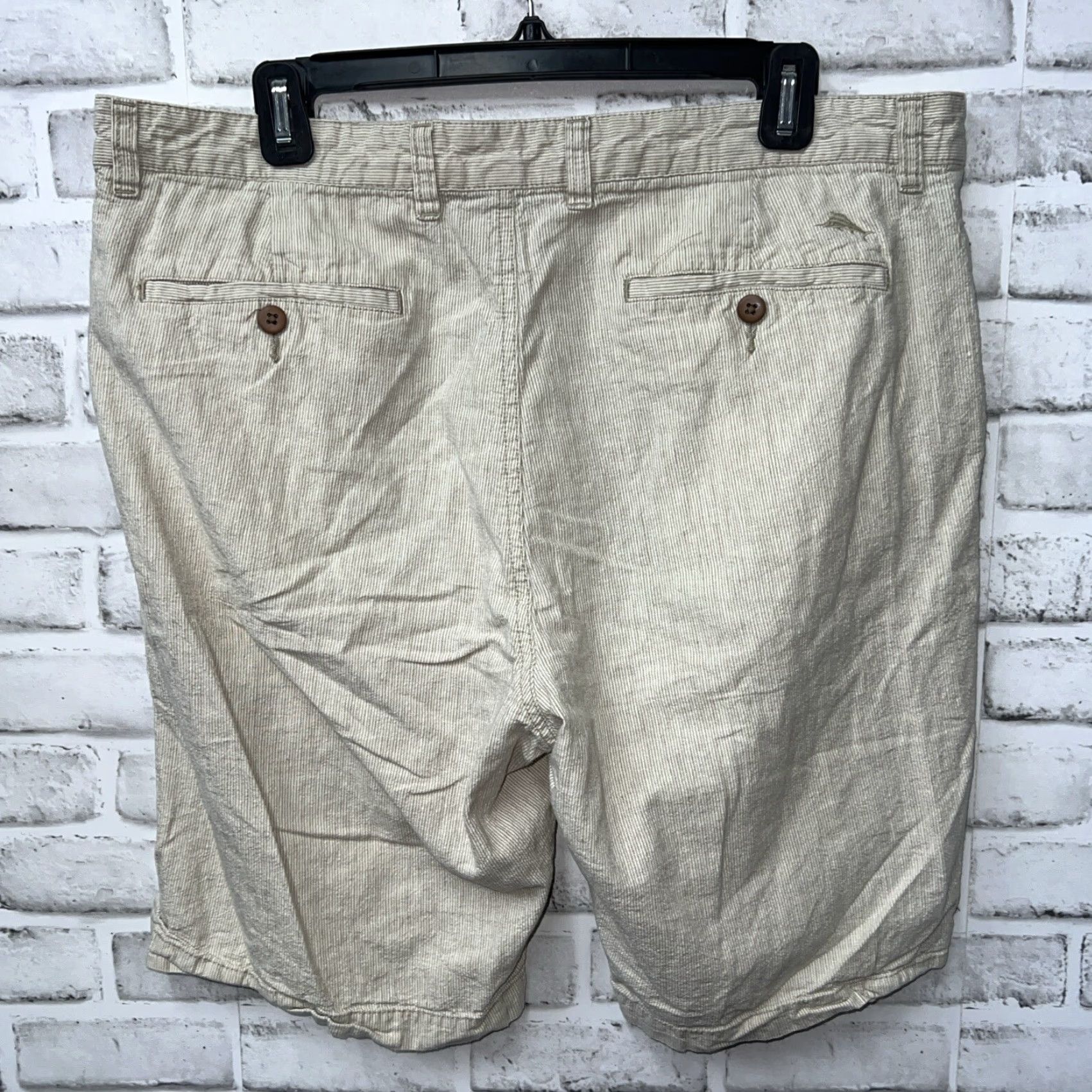 Tommy Bahama Tommy Bahama Beige Linen Blend Striped Shorts Mens Size 36 Chino Linen Beige Striped Mens 36 Size US 36 / EU 52 - 4 Thumbnail