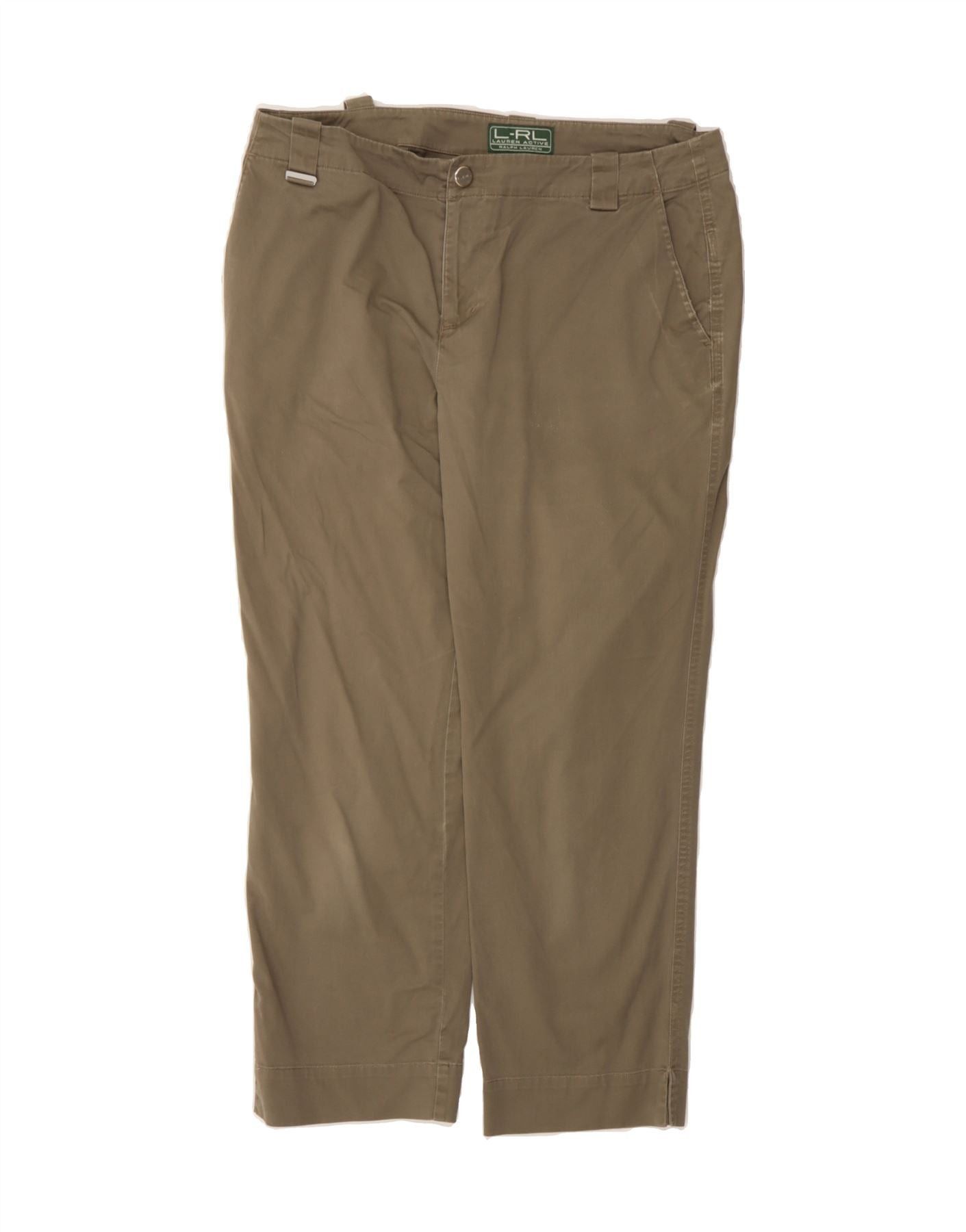 Ralph Lauren Womens Straight Cropped Trousers US 10 Large W34 L26 Brown Size 28" / US 6 / IT 42 - 1 Thumbnail