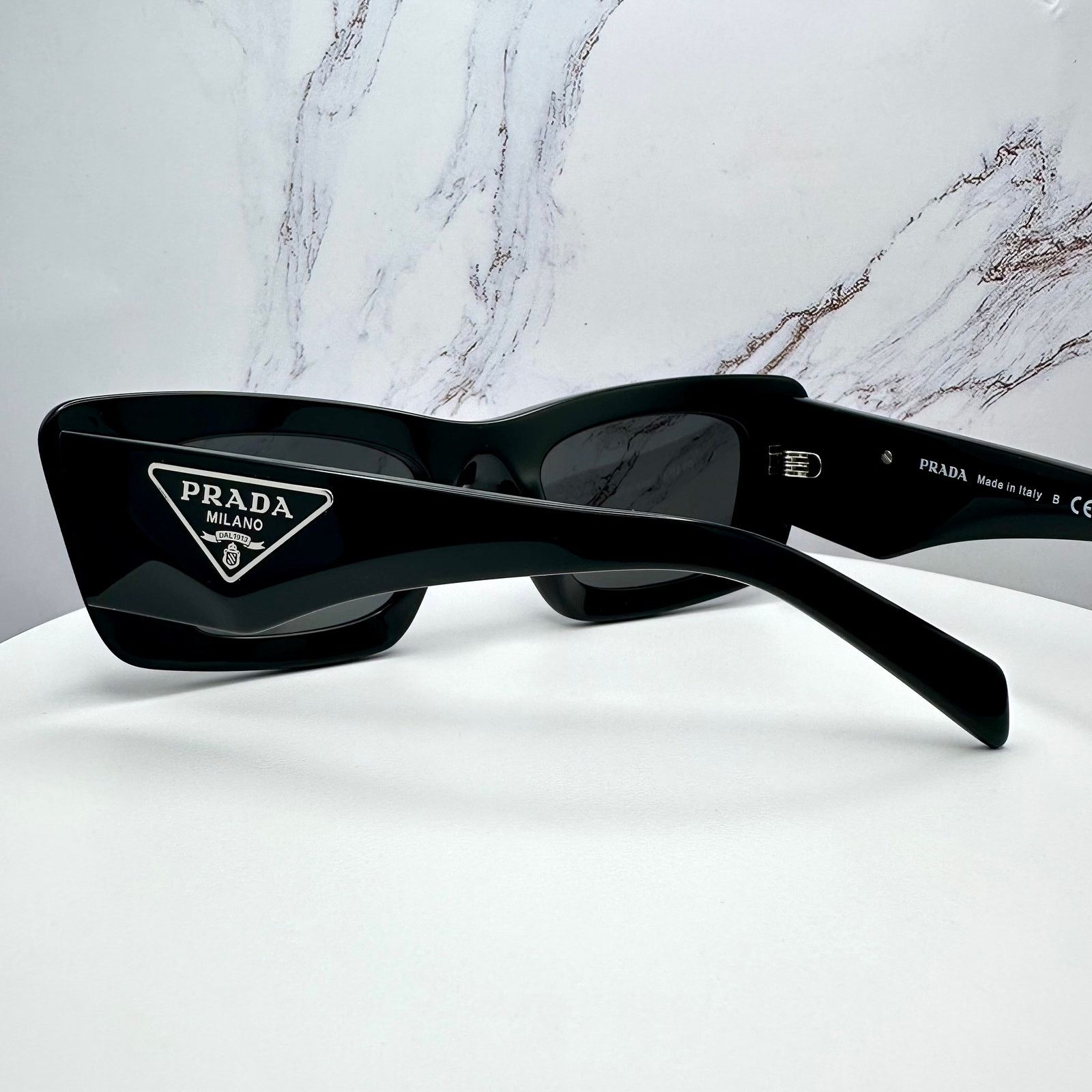 Prada Prada Sunglasses Black Square Cat Eye Triangle Logo Size ONE SIZE - 5 Thumbnail