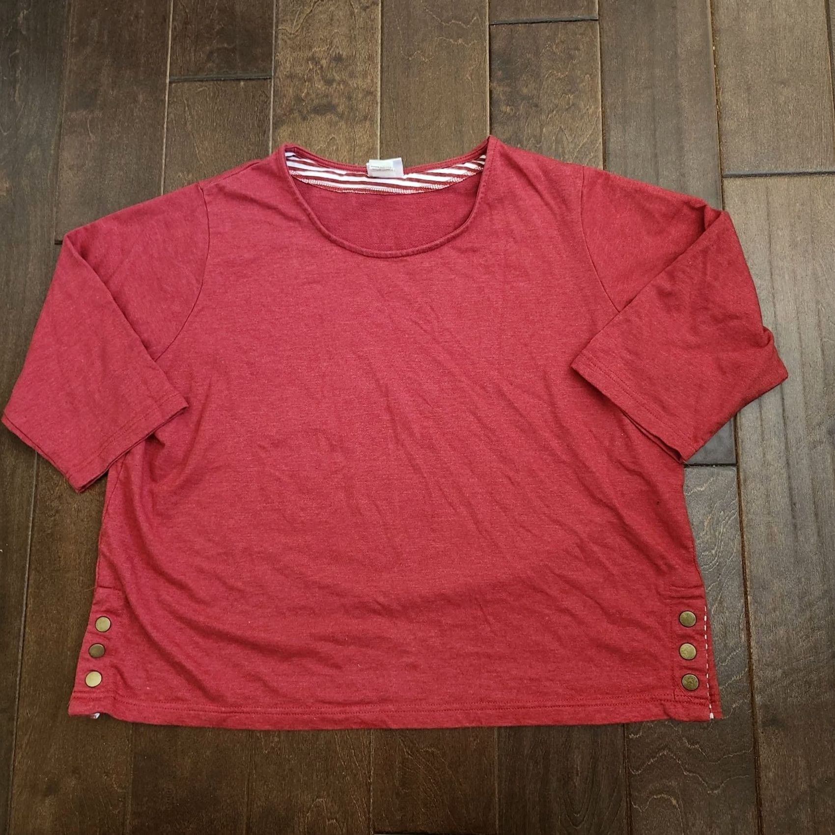 Vintage VINTAGE American Sweetheart Women's Red Heathered Blouse 3/4 Sleeve PXL Size XL / US 12-14 / IT 48-50 - 2 Thumbnail