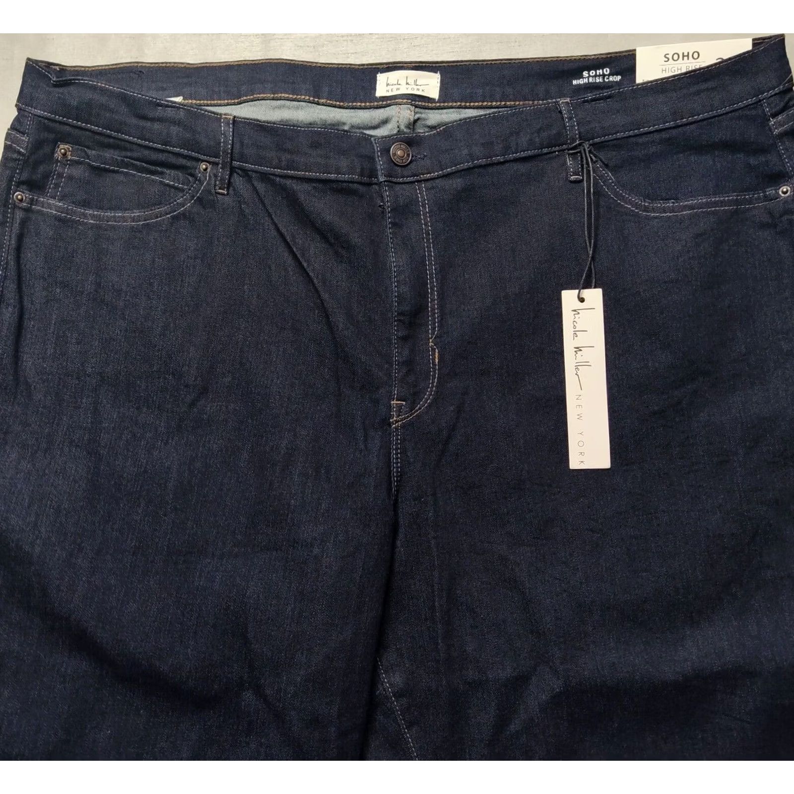 Nicole Miller VINTAGE NICOLE MILLER SOHO HIGH RISE CROP Jeans Women Plus Size 24 Dark Wash Denim NEW Size 42" / US 20 - 5 Thumbnail
