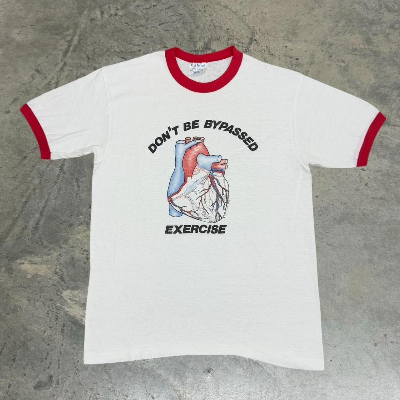Hanes × Vintage Vintage 1982 “Don’t Be Bypassed - Exercise” Ringer T-Shirt Size US XL / EU 56 / 4 - 2 Thumbnail