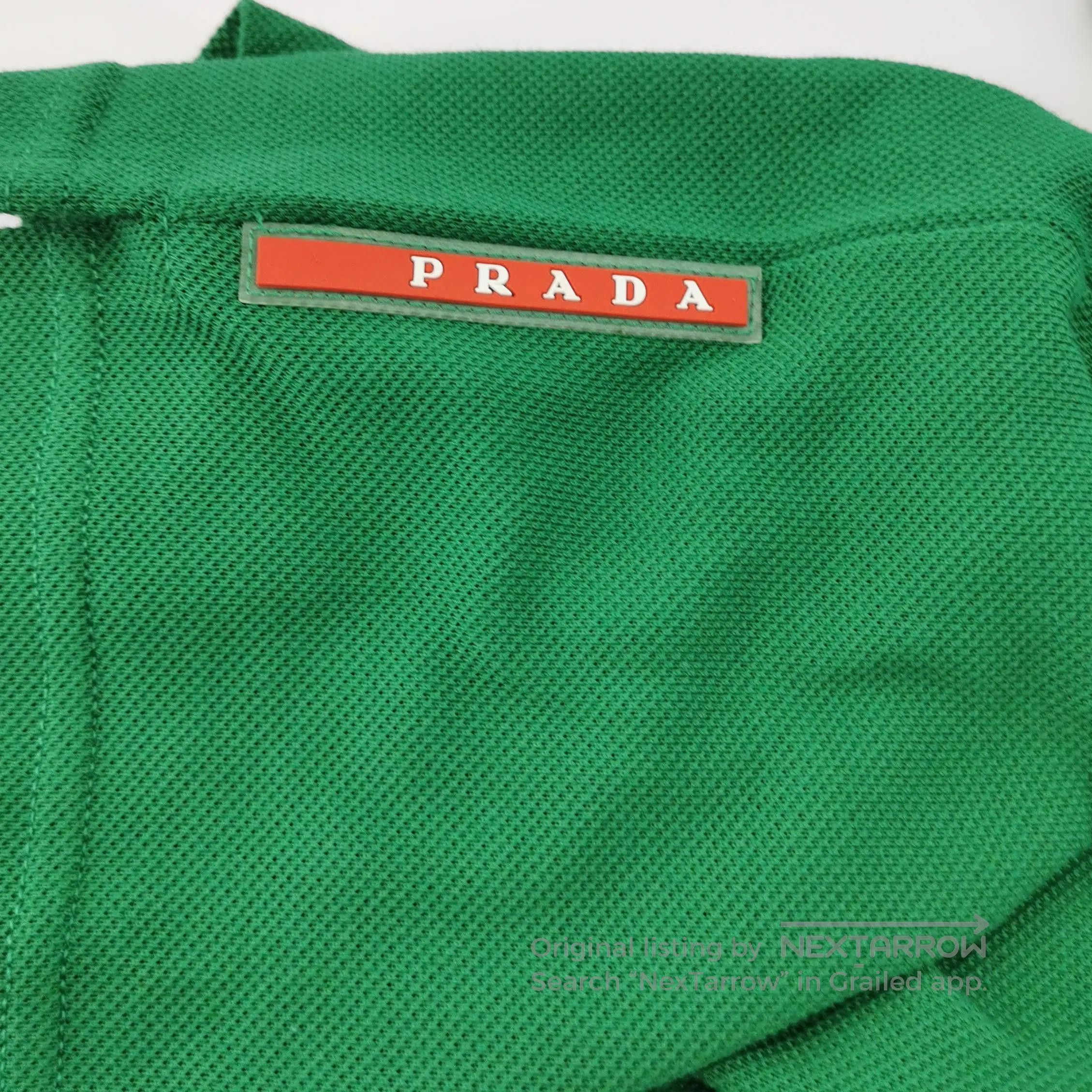 Prada Prada Green Contrast Collar Polo T. Size US L / EU 52-54 / 3 - 1 Thumbnail